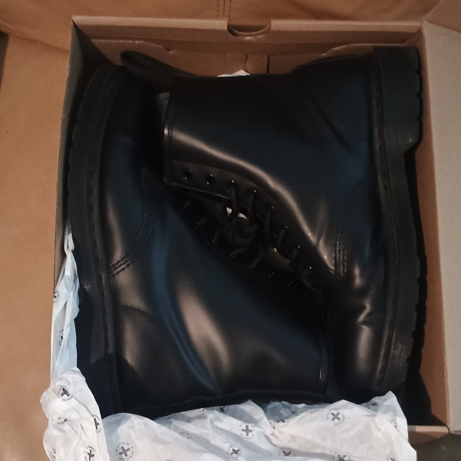 Dr. Martens Men’s Black 1460 MONO Smooth Leather Lace Up Boots US 11