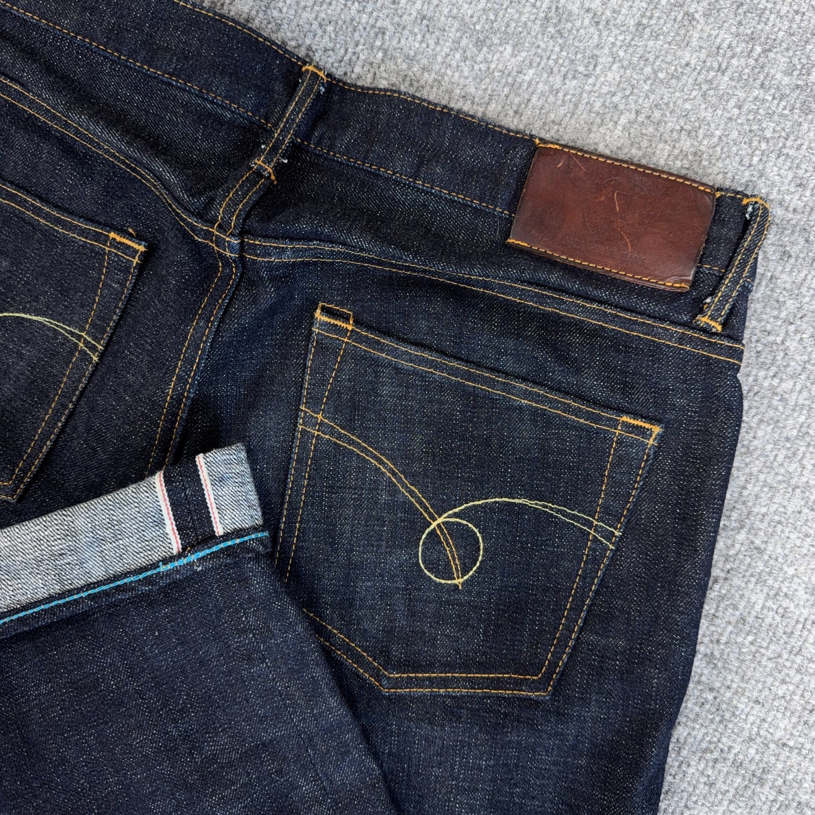 Japan Blue Selvedge Denim Jens Men 33 (FIT 34×29) Dark Heavy Slim Taper JB0-412S