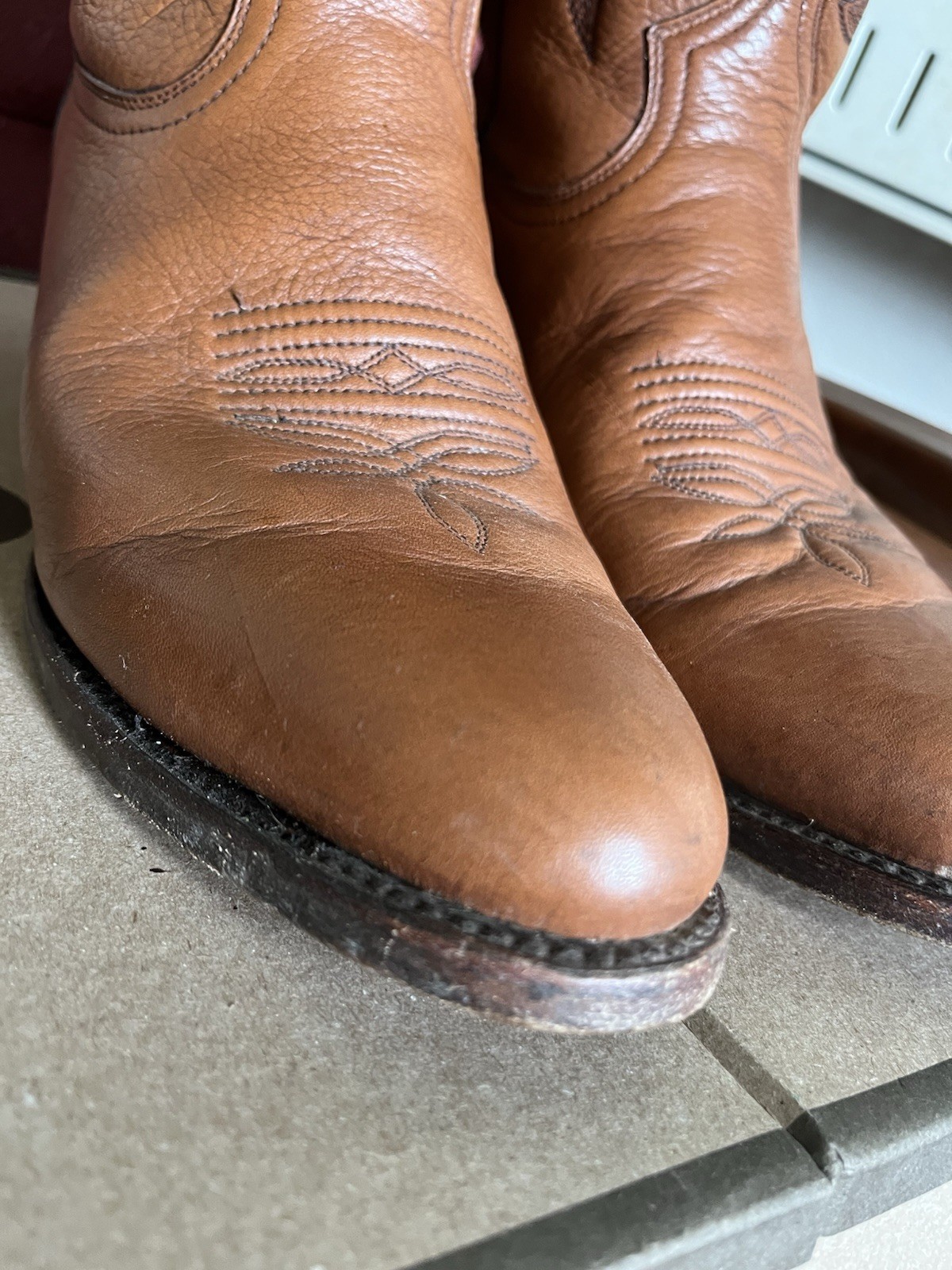 Stetson Sharp 11D Mens R Toe Western Cowboy Boots W/Box Made In USA