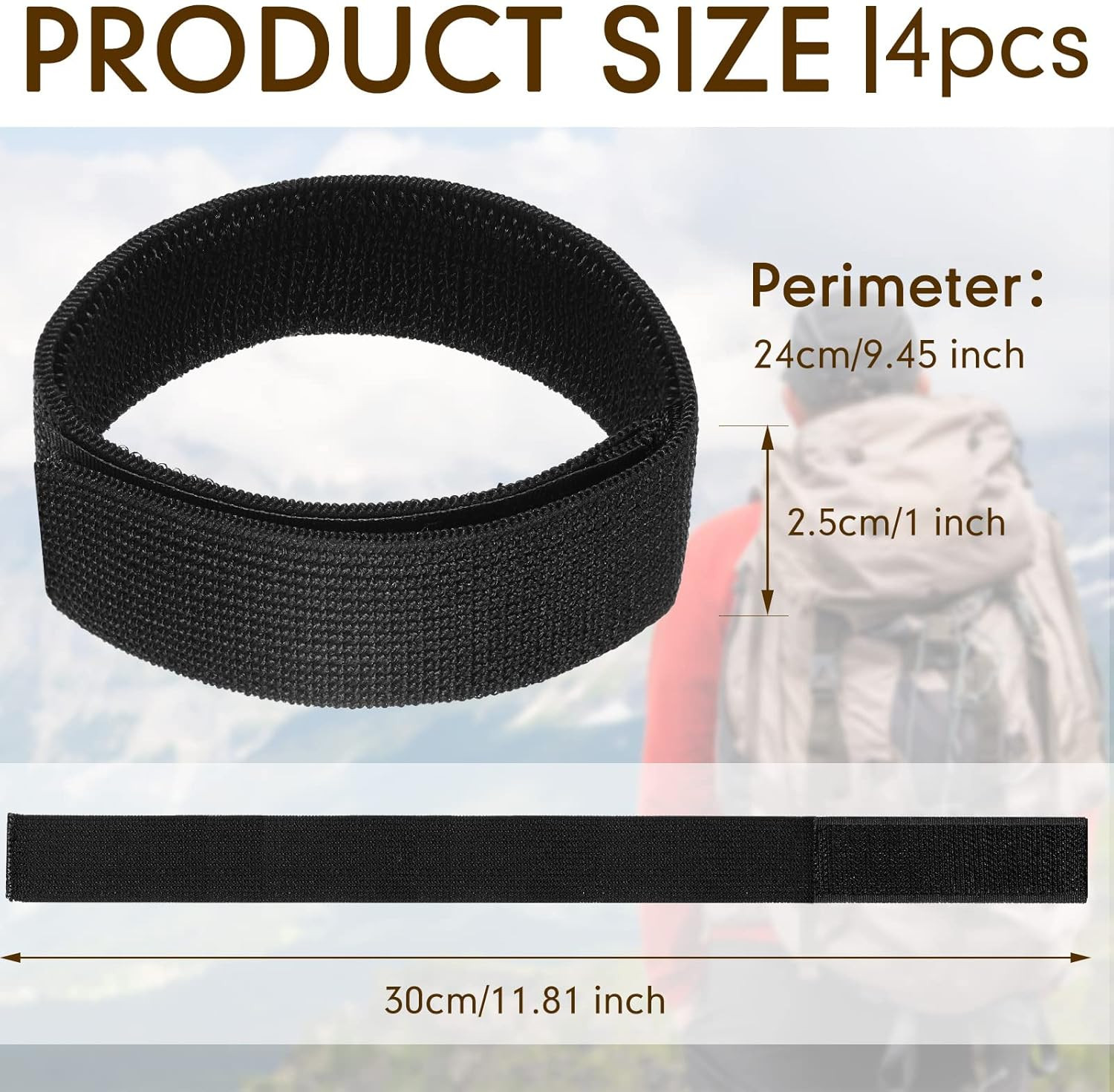 Black Boot Blousers – 2 Pairs Elastic Straps for Hunting, Hiking, Cycling