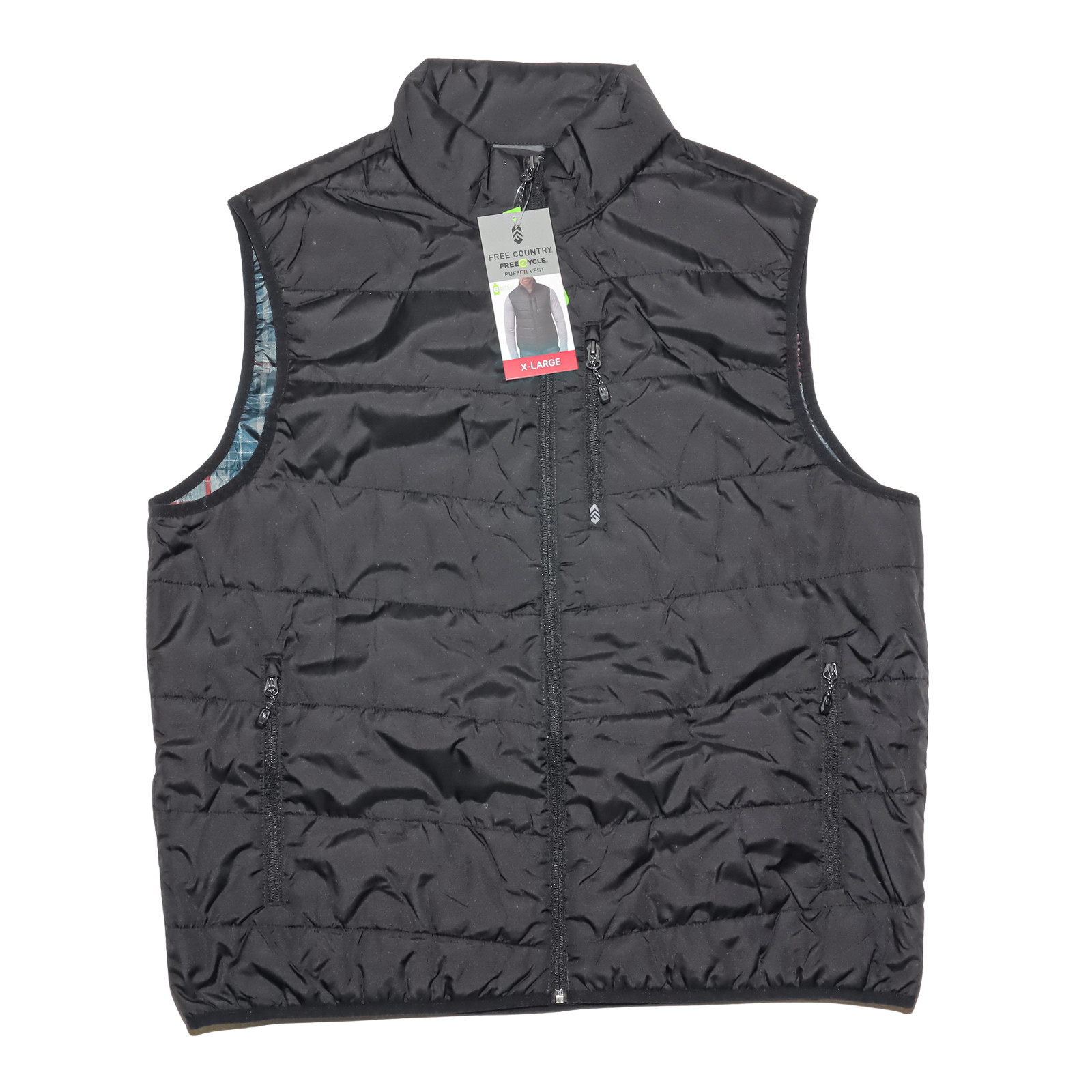 Free Country Men’s Super Light Poly Maple Creek Puffer Vest Black Size XL