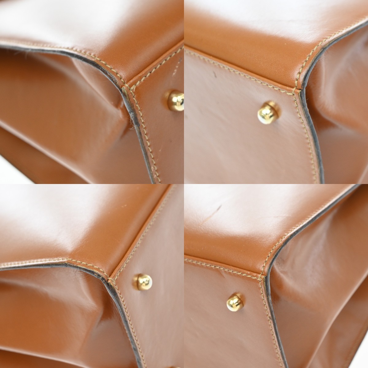 GUCCI Lady Lock 2Way Shoulder Hand Bag Leather Brown Gold Italy 76CB076