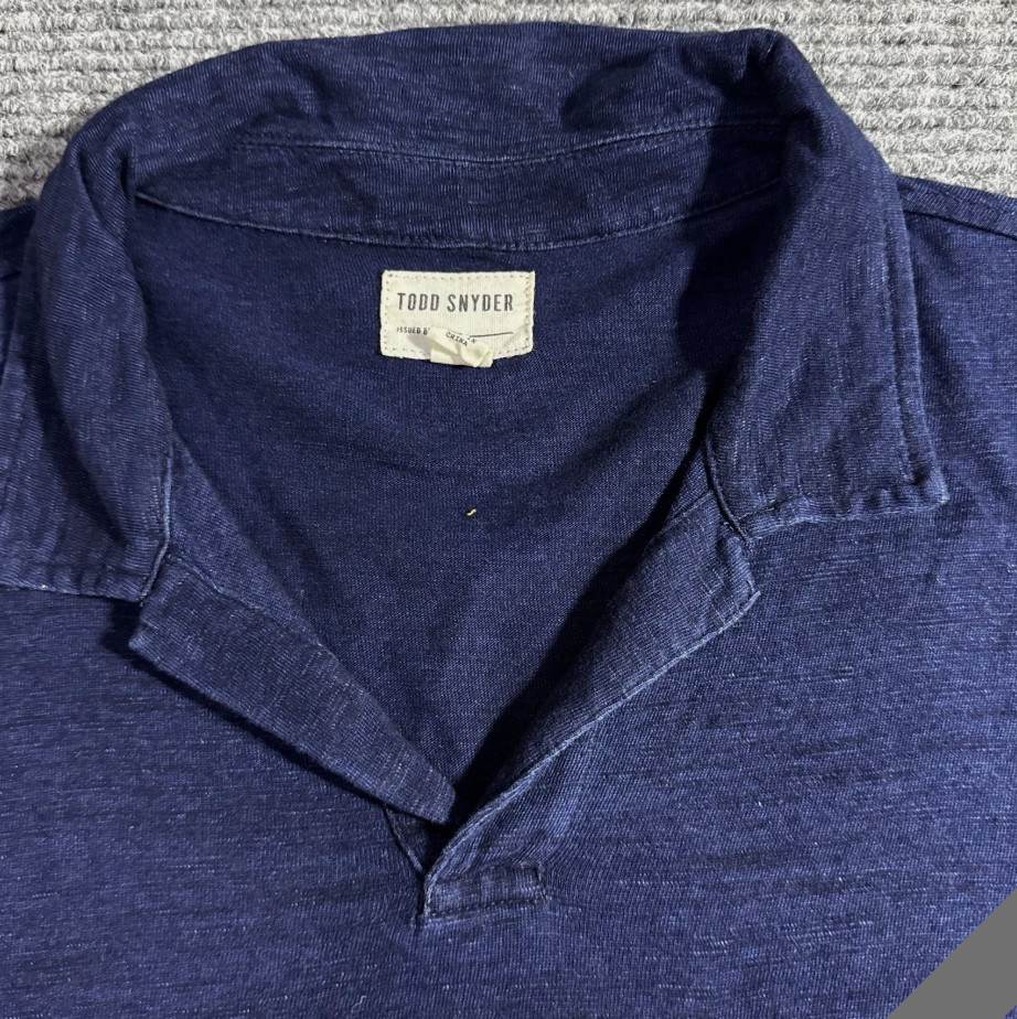 Todd Snyder Heather Indigo Polo Medium