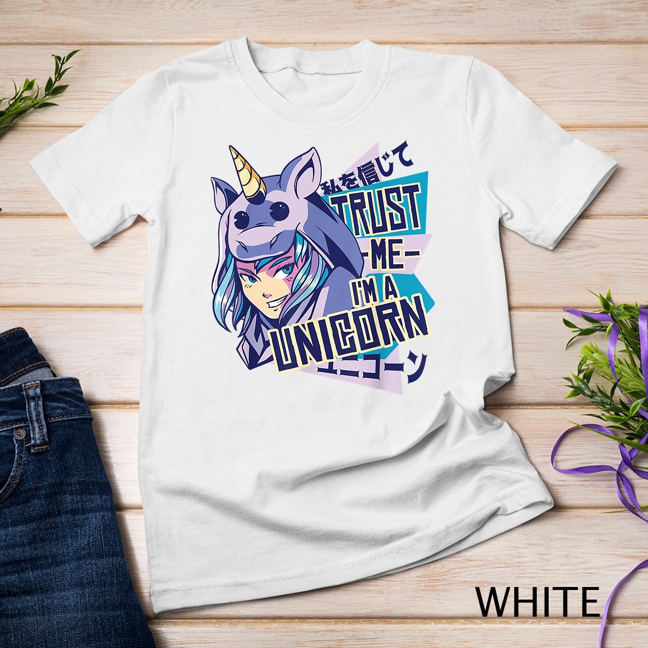 Trust me I’m a unicorn Funny Anime Unicorn Design T-Shirt Unisex T-shirt