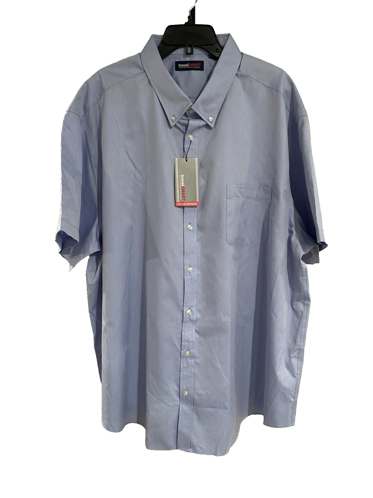 Travel Smart Men Shirt 4XLT Button TALL Man Non Iron BLUE BRAND NEW $59.50