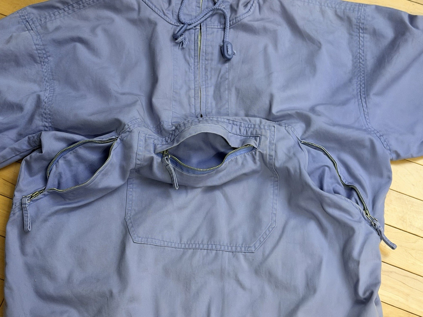 GAP Vintage ’90s Light Purple Hooded COTTON Anorak Popover Jacket Size S Pockets