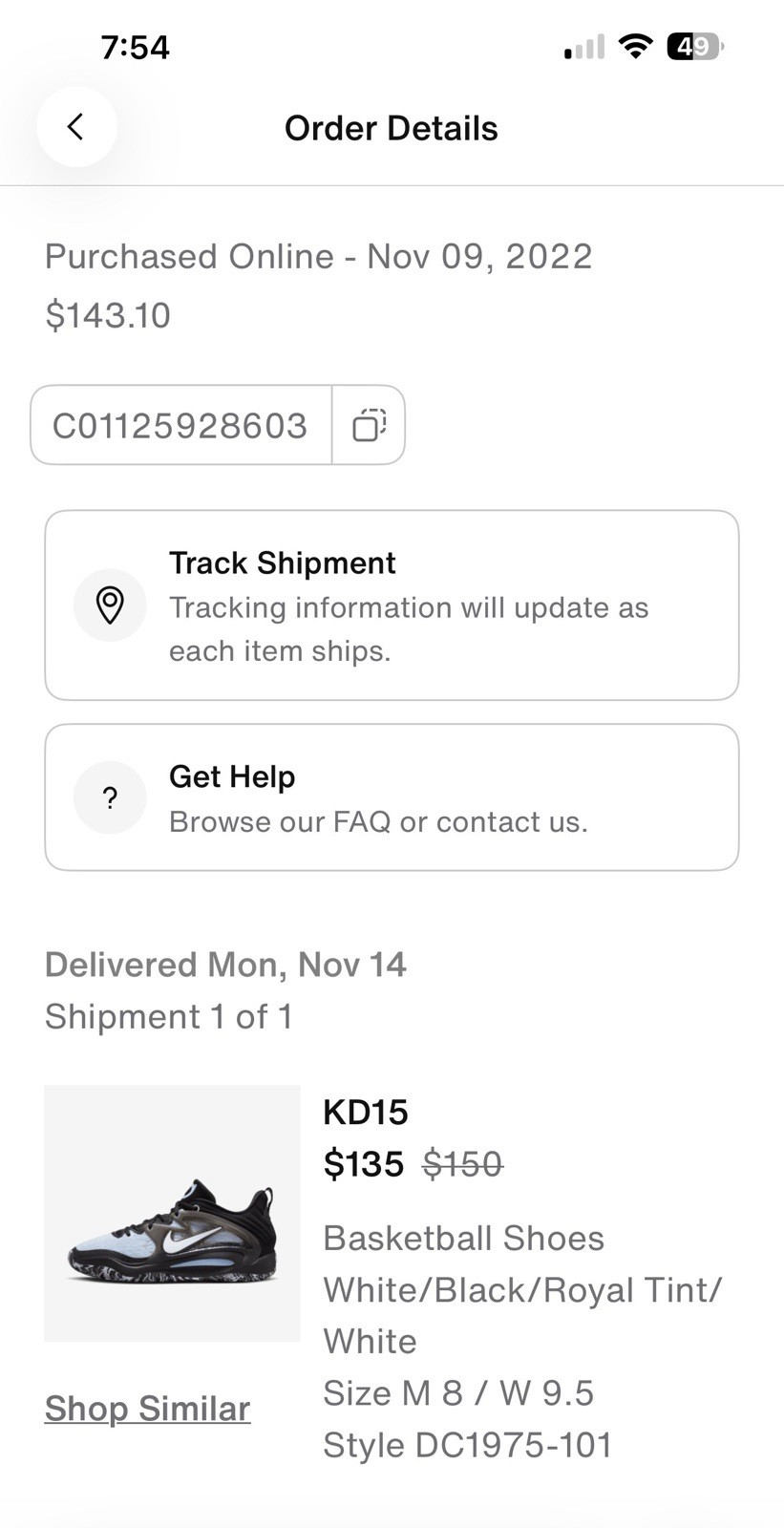 Nike KD 15 TB Refuge Men’s Size 8 White, Black, Royal Tint.