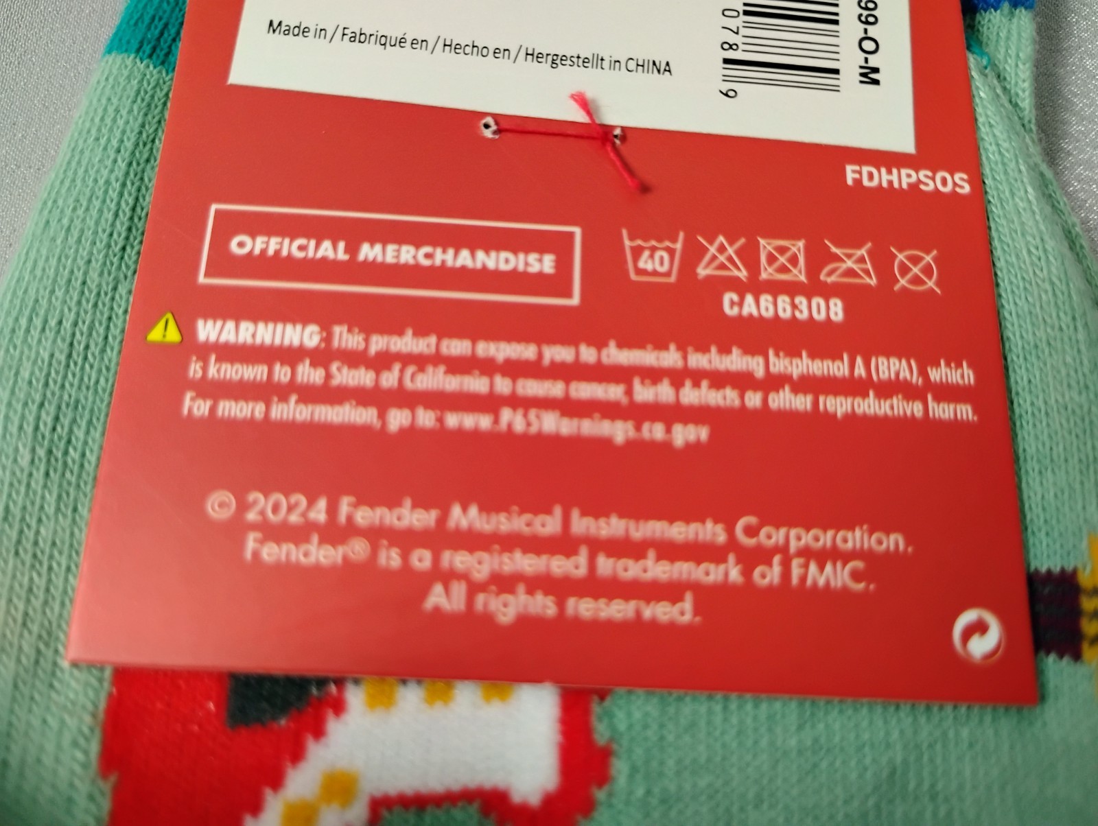 FENDER Guitar SOCKS Men’s US SIZE 7-12 BRAND NEW Novelty Socks Gift FREE SHIP!