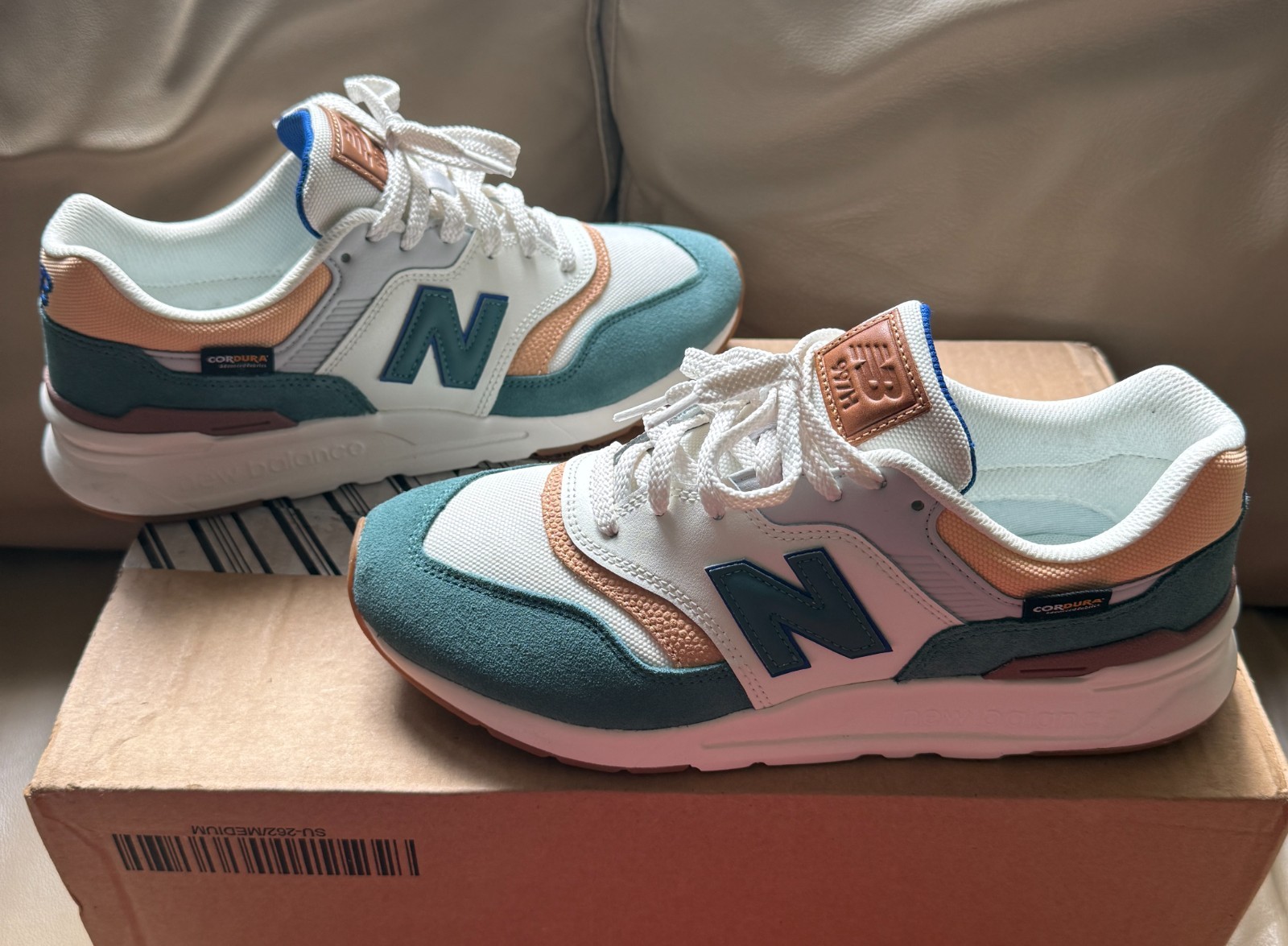 New Balance 997H CORDURA FABRIC Sea Salt Green Multi CM997HZT Fashion Sneakers