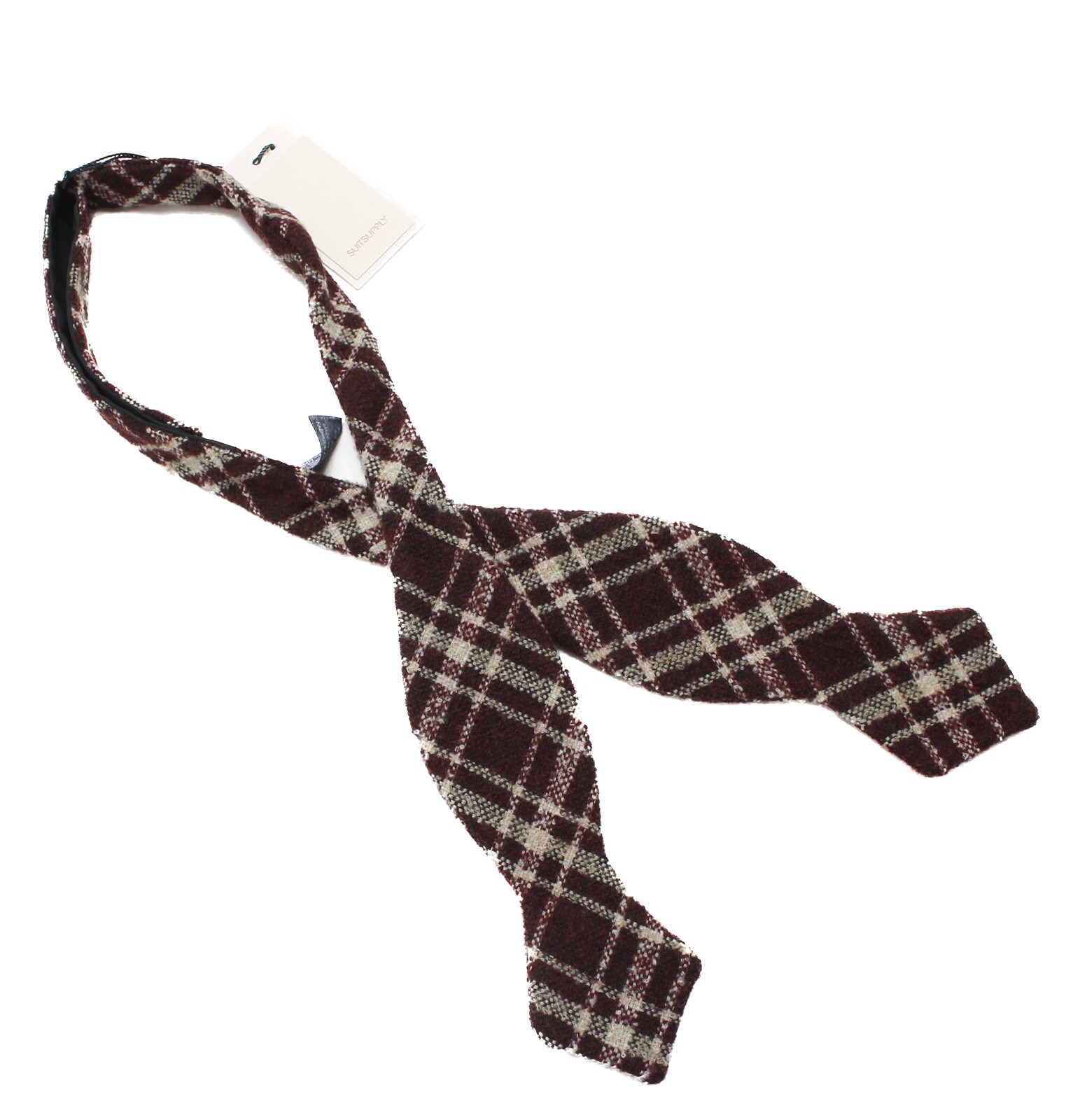 SUITSUPPLY Check Bordeaux Bow Tie Men’s One Size Wool blend Formal
