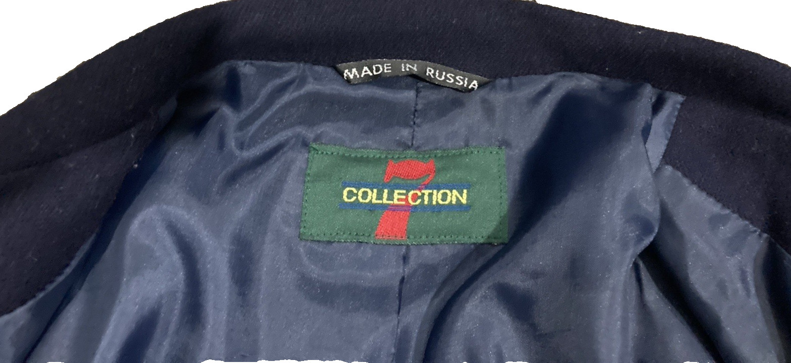 Vintage Russian Wool Blend Stand Collar Blazer Mens 44 Minimalist Avant Garde