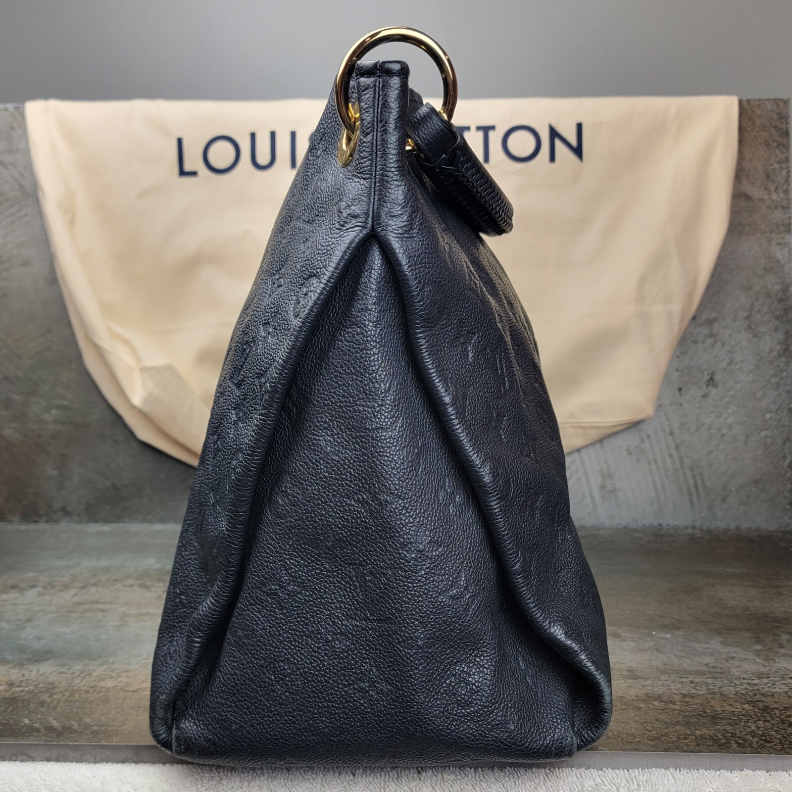 LOUIS VUITTON Artsy MM Monogram Empreinte Infini Blue Hand Bag Papers & Boxes