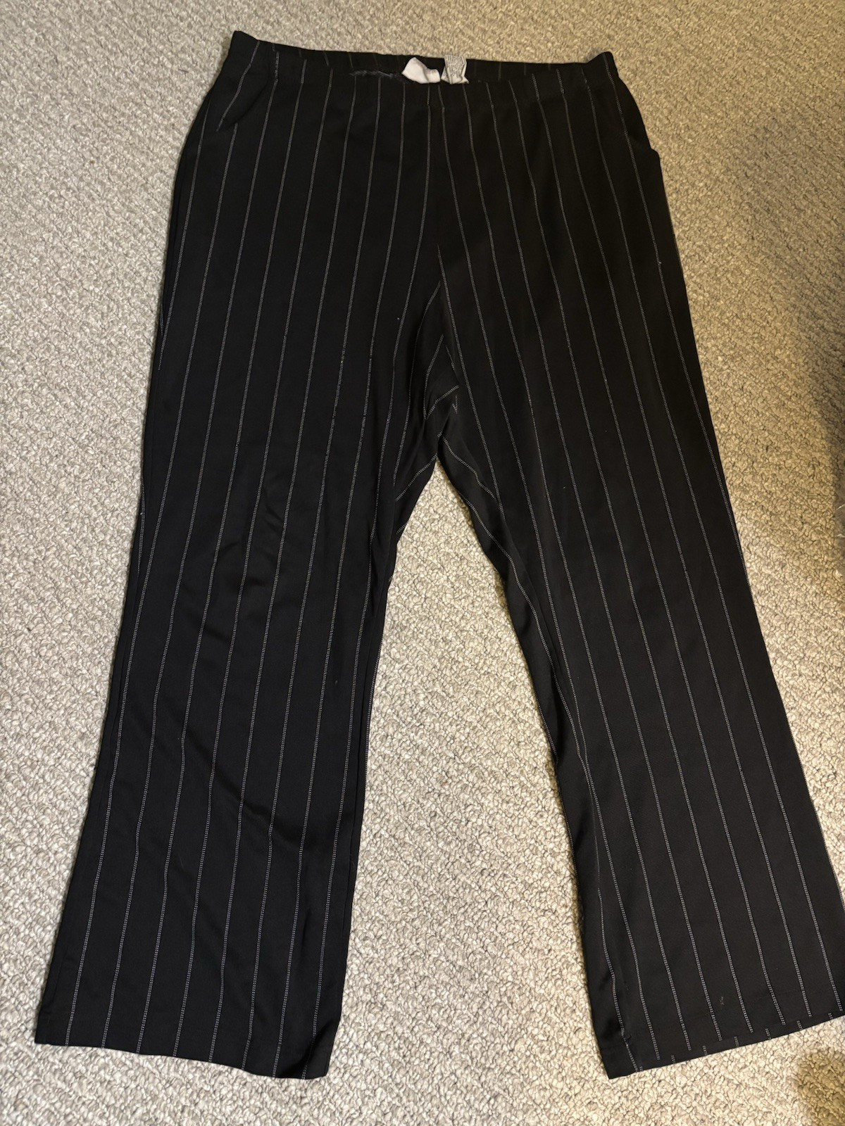 Paige Women’s Plus 16W Black/White Pinstripe Ponte Skinny Pants 28.5″ Inseam