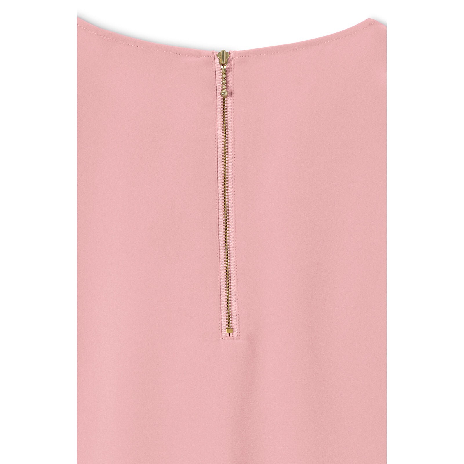 LANDS’ END Plus 32W Pink Short Sleeve Keyhole Blouse with Gold Back Zipper NWT