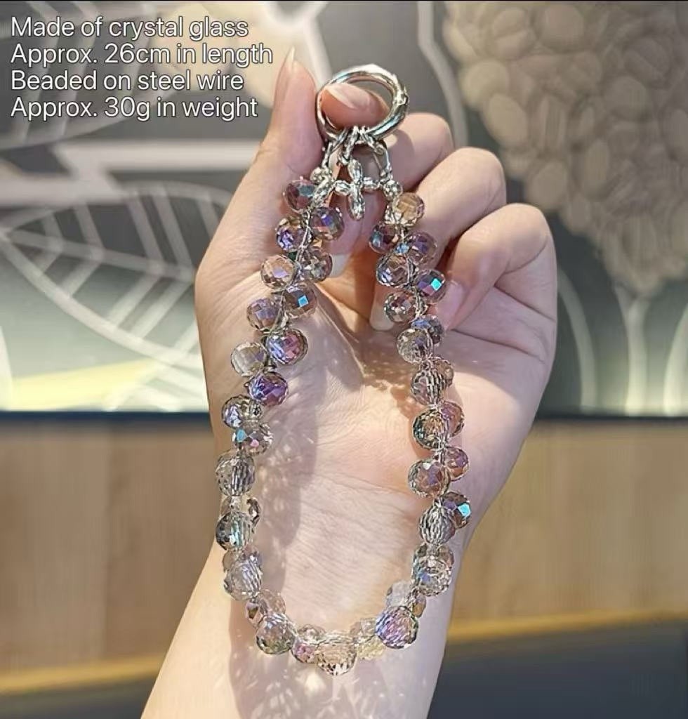 Crystal Glass Beaded Key Chain Cute Keychain Gift for Women Bag Charm
