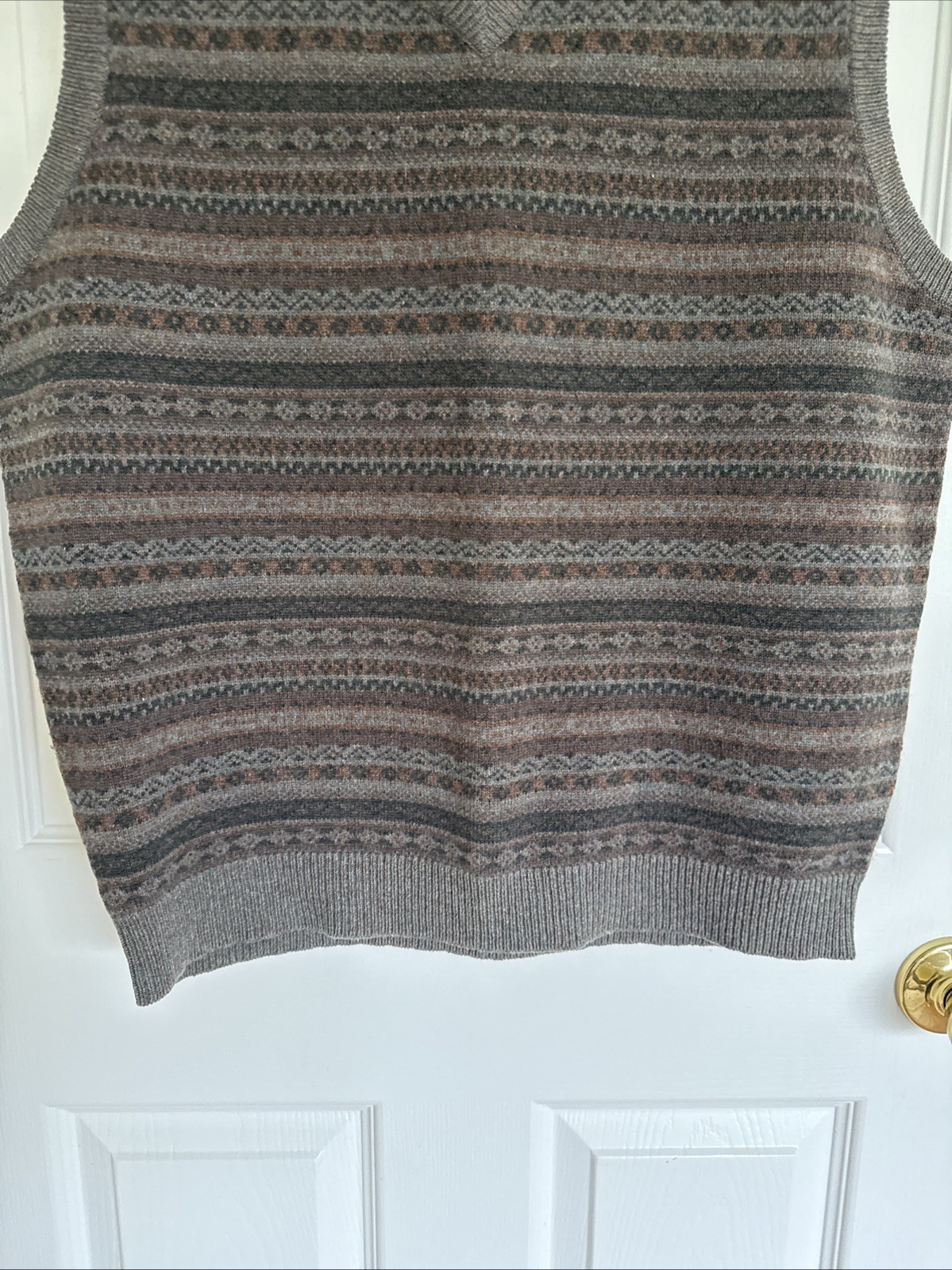 Vintage L.L. Bean Fair Isle Sweater Vest Men’s Large 100% Lams Wool