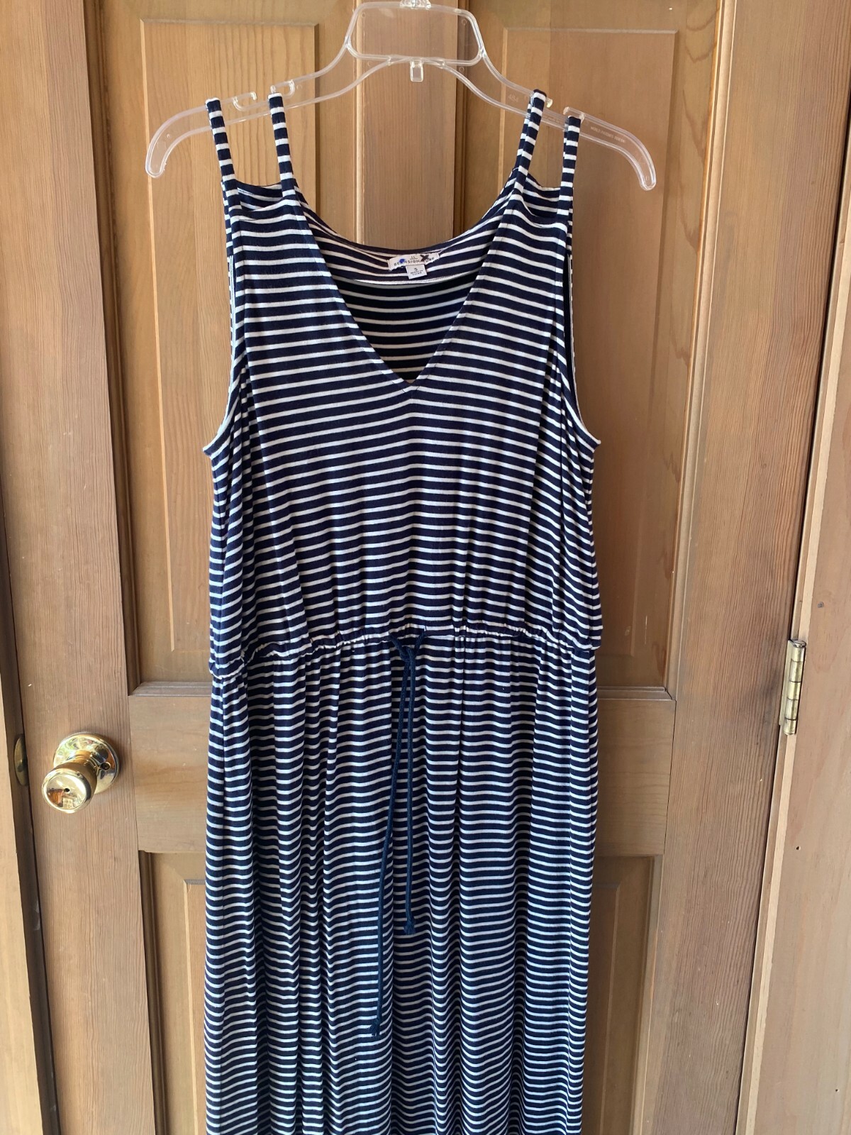 Womens LL Bean striped cotton maxi dress size S in EUC