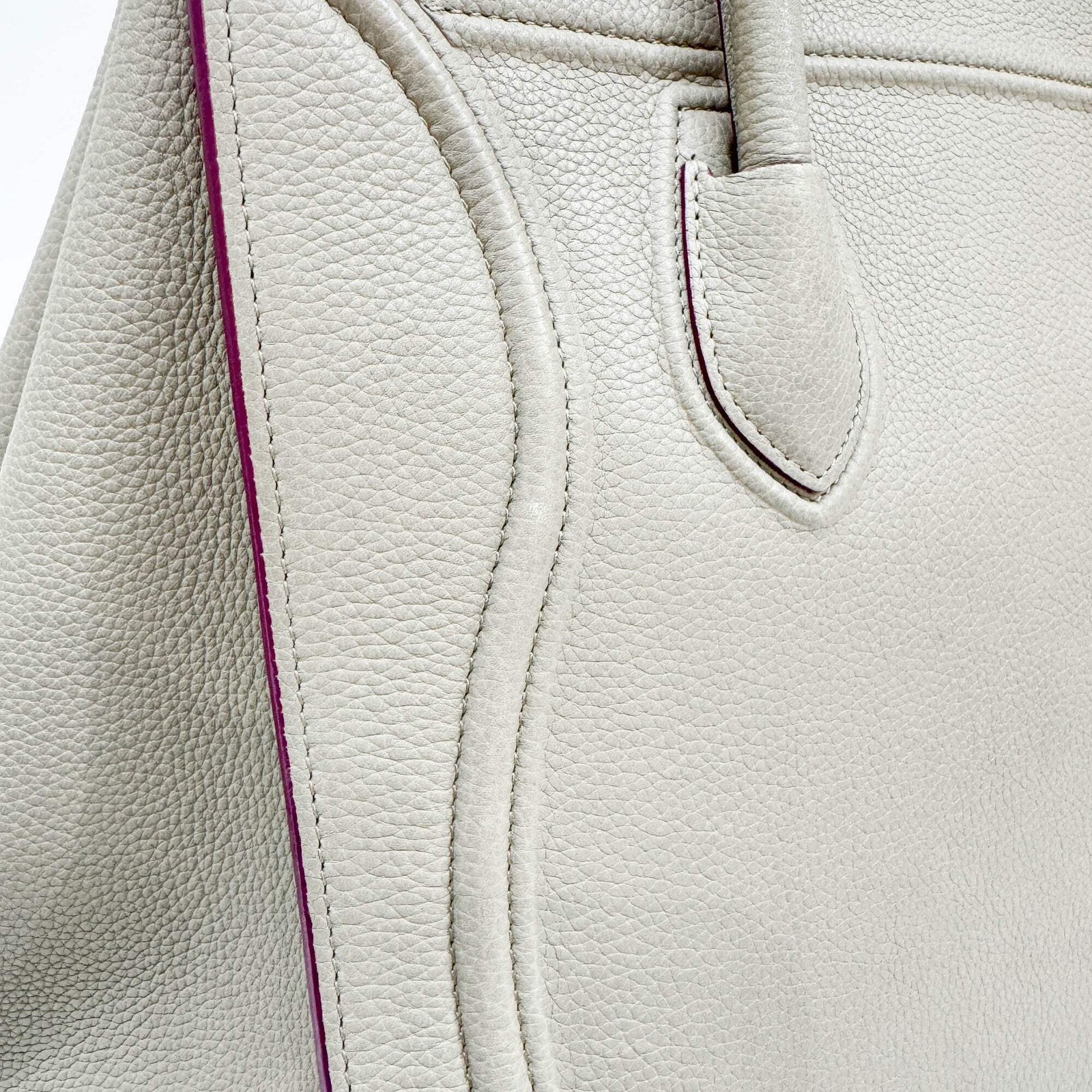 CELINE Luggage Phantom Beige Leather Tote Handle Bag