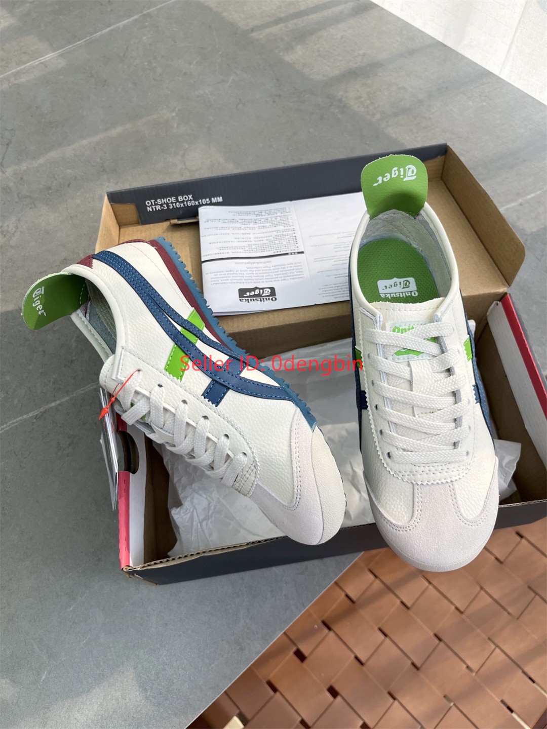 Retro Onitsuka Tiger MEXICO 66 Beige/Blue Shoes New with Box 1183A201-115