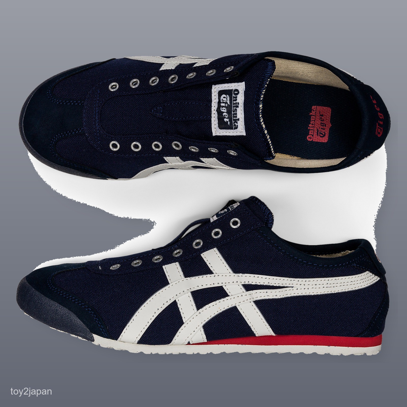 Onitsuka Tiger MEXICO 66 SLIP-ON 1183A360-401 Navy Off-white Men’s Size New