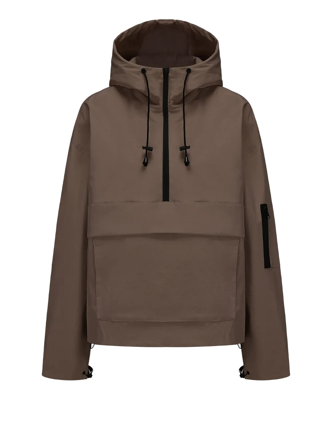 Puffit STM-TEX Waterproof Oversized Fall, Half Zip Rain Jacket – Fleece Lined