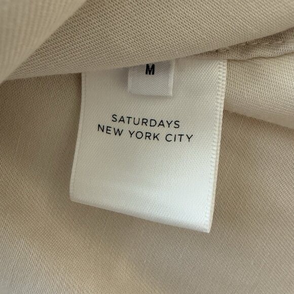 Saturdays New York City Camp Collar Shirt Womens Medium Classic Preppy Minimal