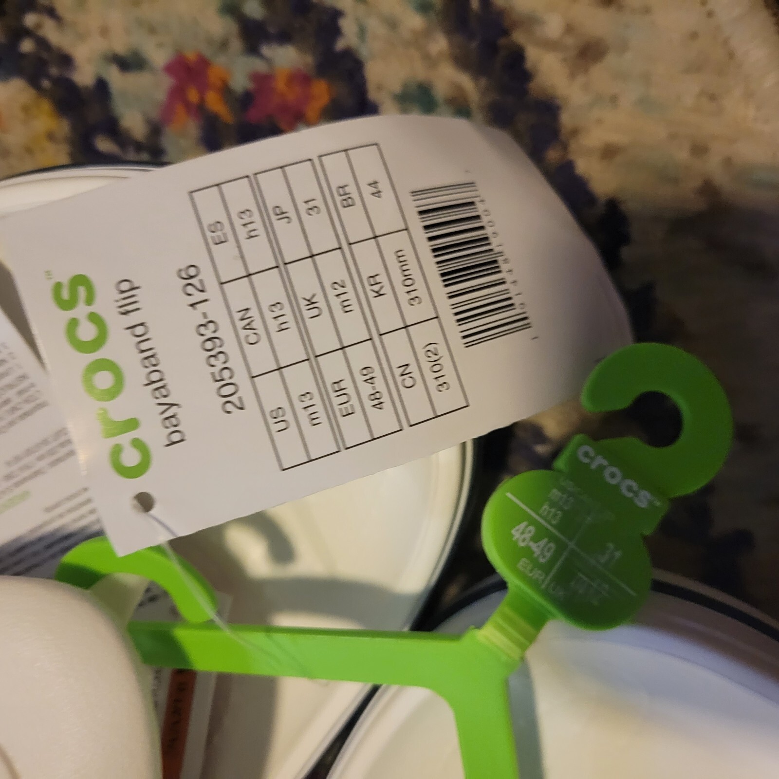 Crocs Bayaband Flip Flop Slip On Sandals Waterproof White Black Mens 13