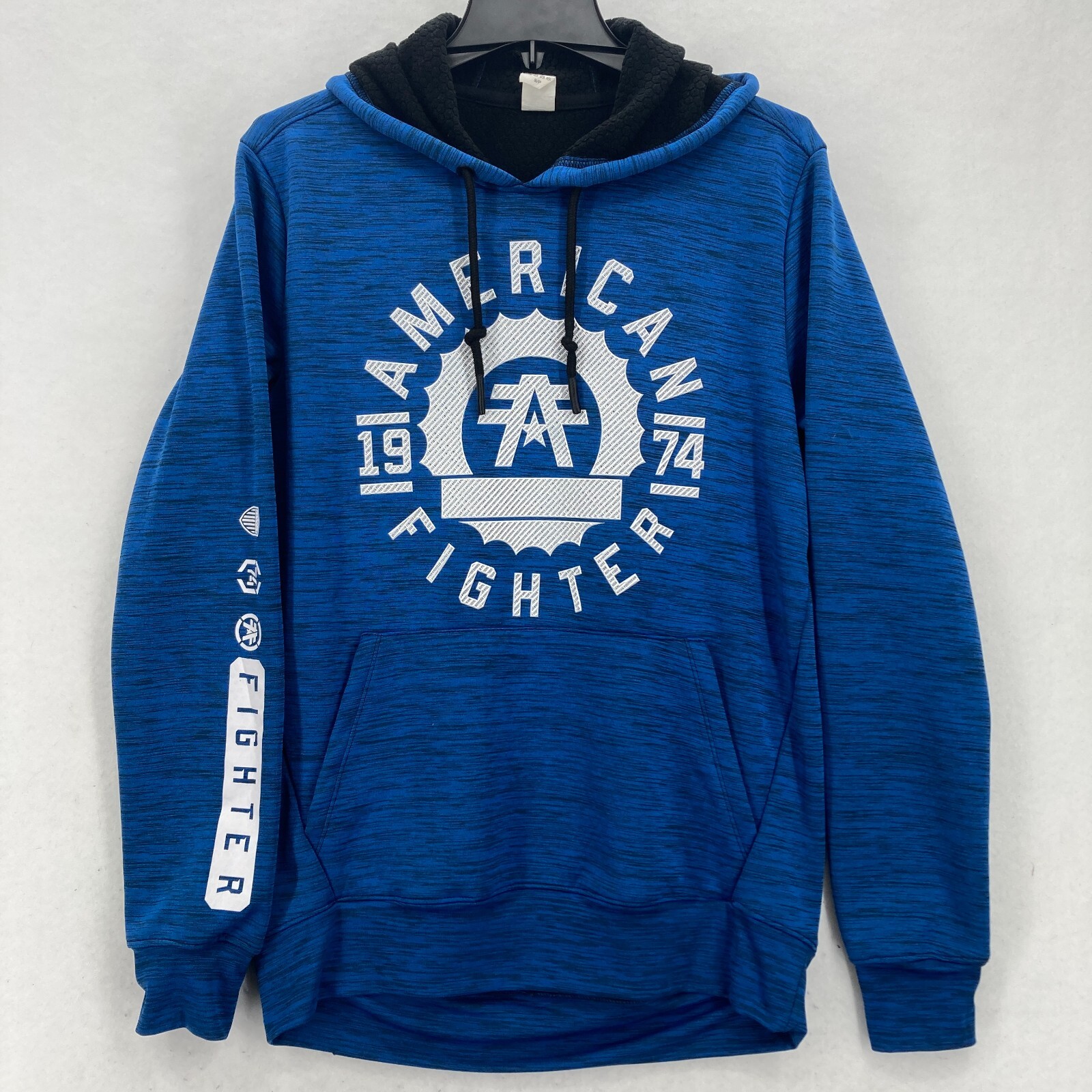 American Fighter Hooded Sweatshirt Mens Small Heather Blue Long Sleeve Alexander