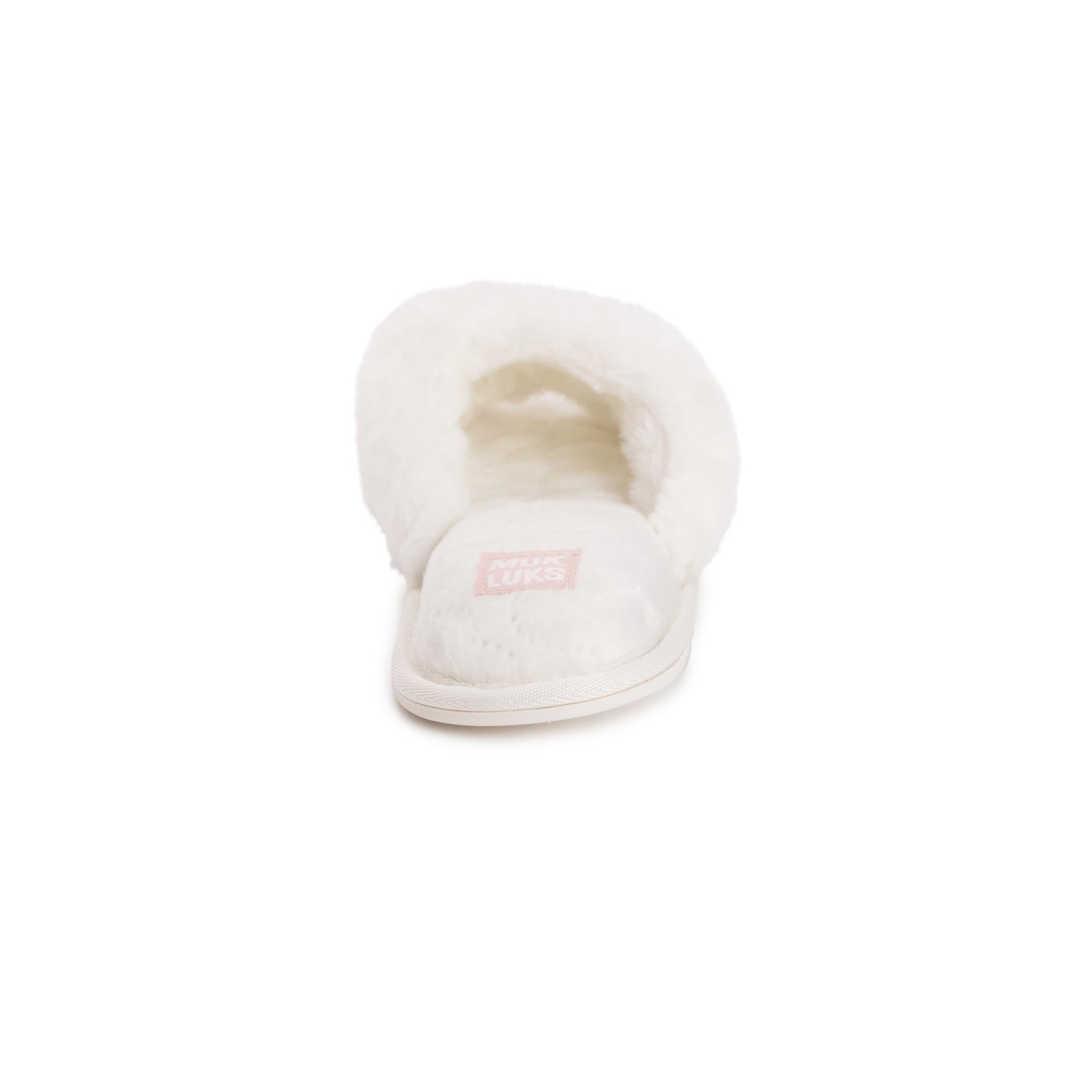 Muk Luks Women’s Sariah Slide Slipper, White, M (7-8) Medium, White