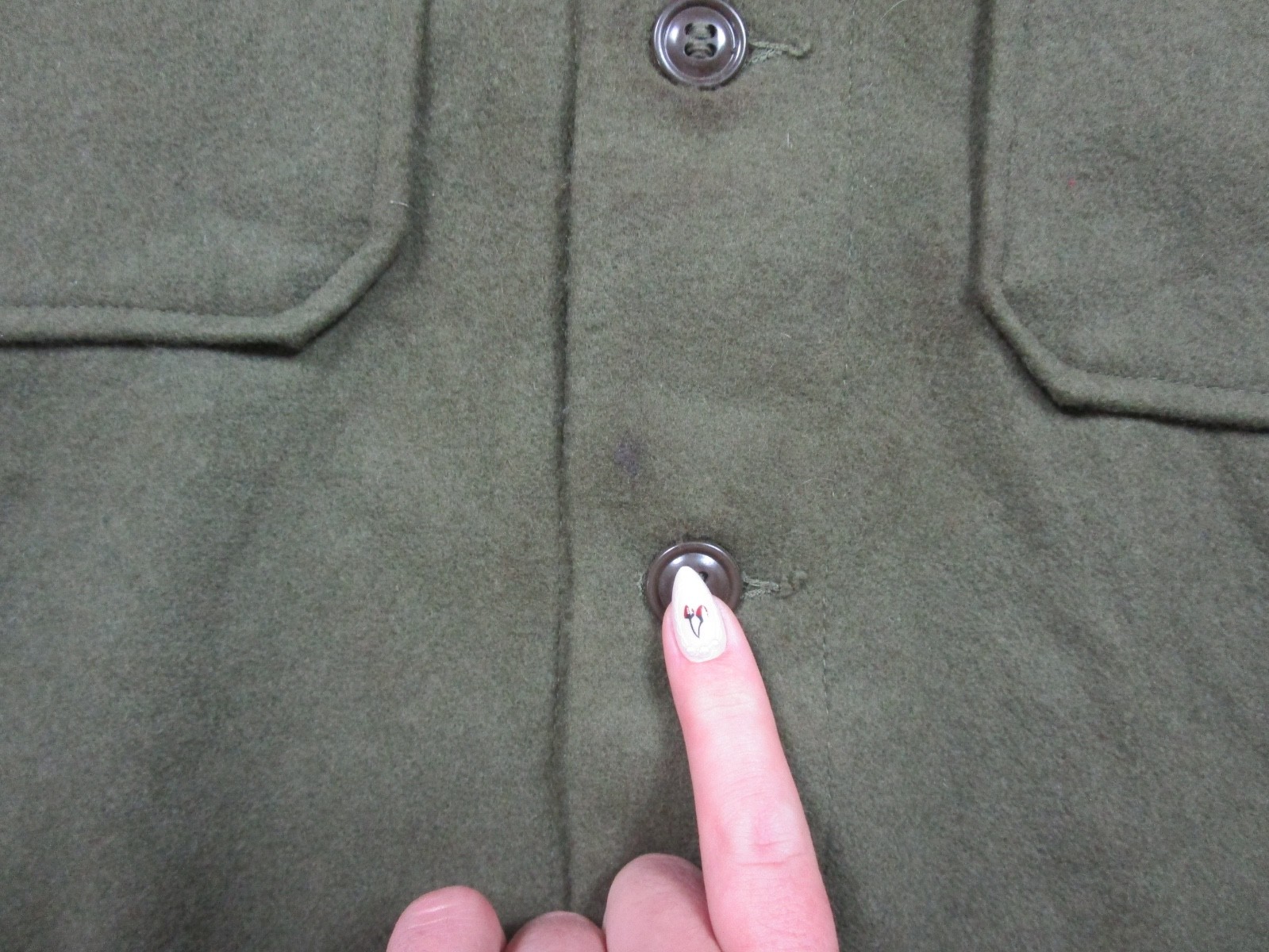 Vintage 50s US Army OG-108 Wool Cold Weather Field Shirt (L) Korean War 1952
