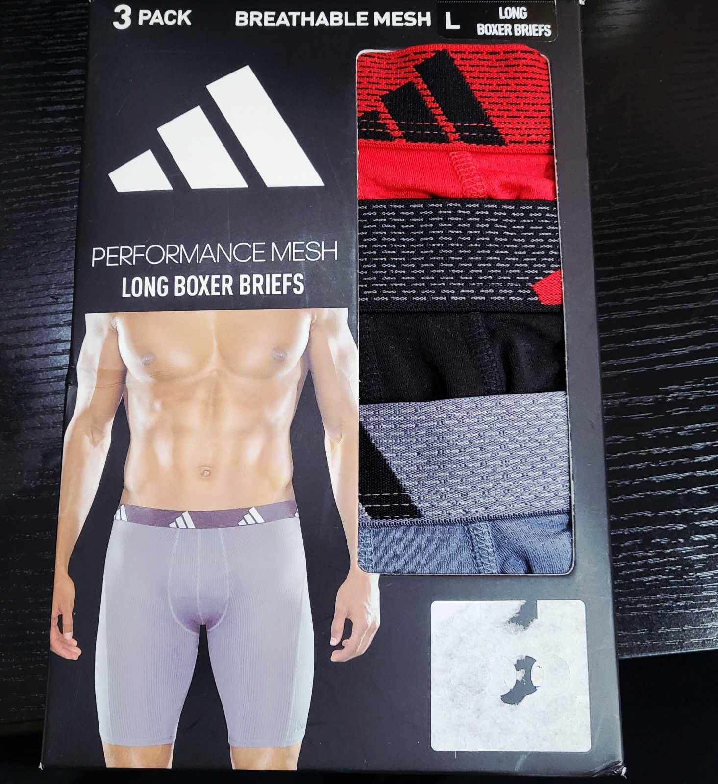 Adidas Mens 3-Pack boxer briefs Quick Dry Performance Mesh 3pk Size M L XL 2XL