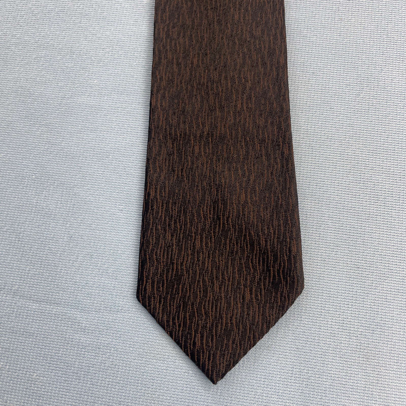Vtg 50s 60s Tie Beau Brummel Atomic MCM Deco Medallion Brown Slim Necktie 2×53