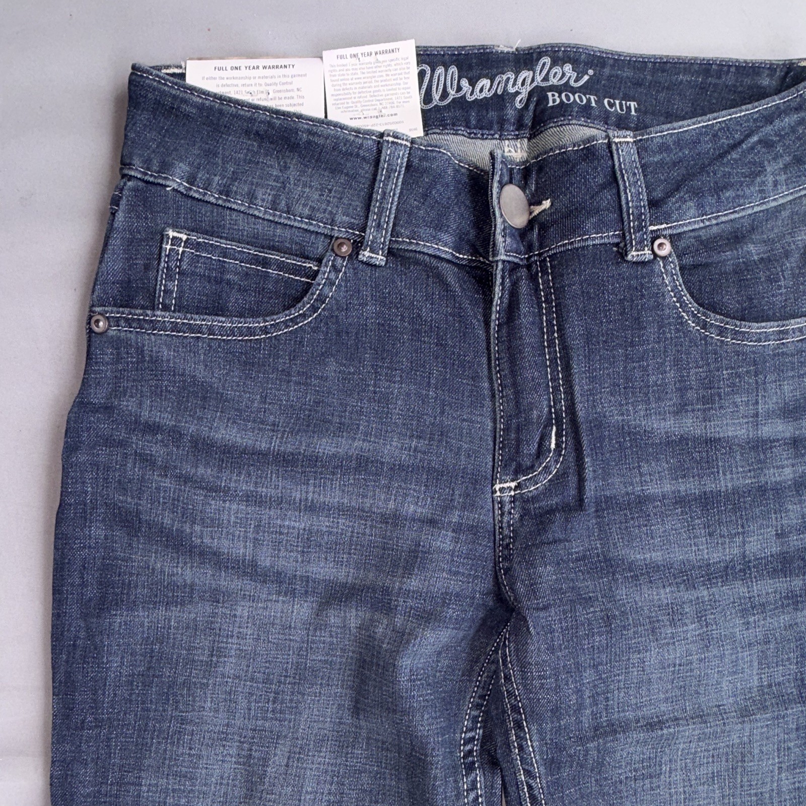 Wrangler Premium Denim Men’s Blue Bootcut Jeans Regular Fit Mid Rise Size 30