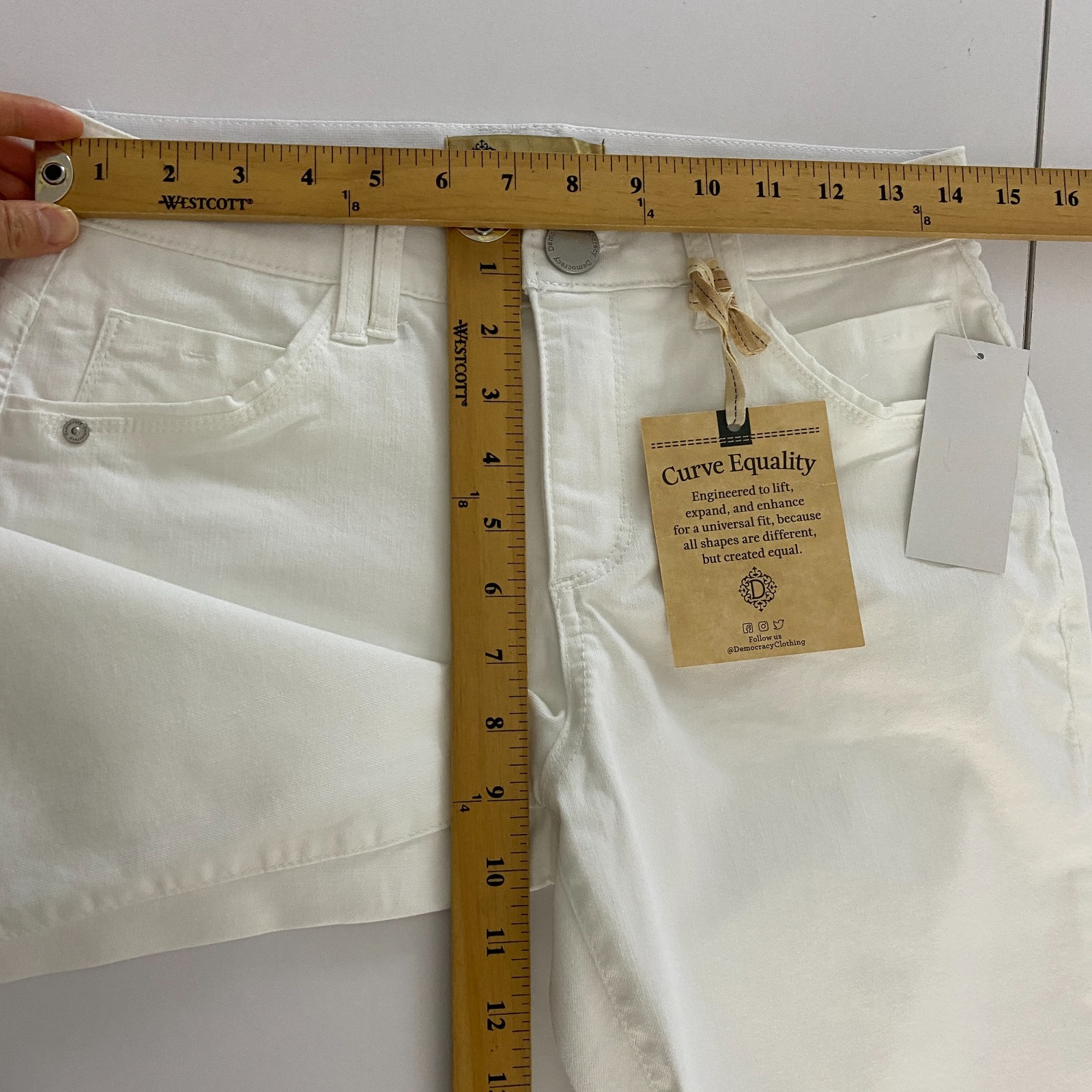 Democracy Ab Technology Skimmer Jeans Size 6 White Cropped Stretch