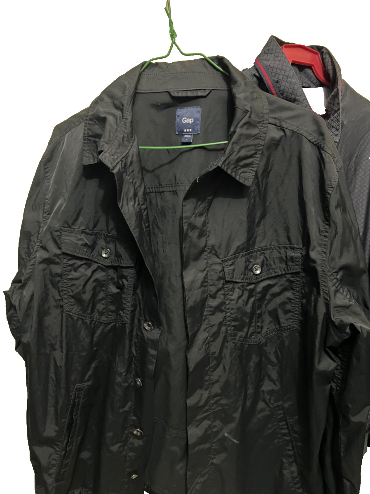 Vintage 2012 Gap Men’s Black Nylon Utility Shirt Jacket Transitional Overshirt S