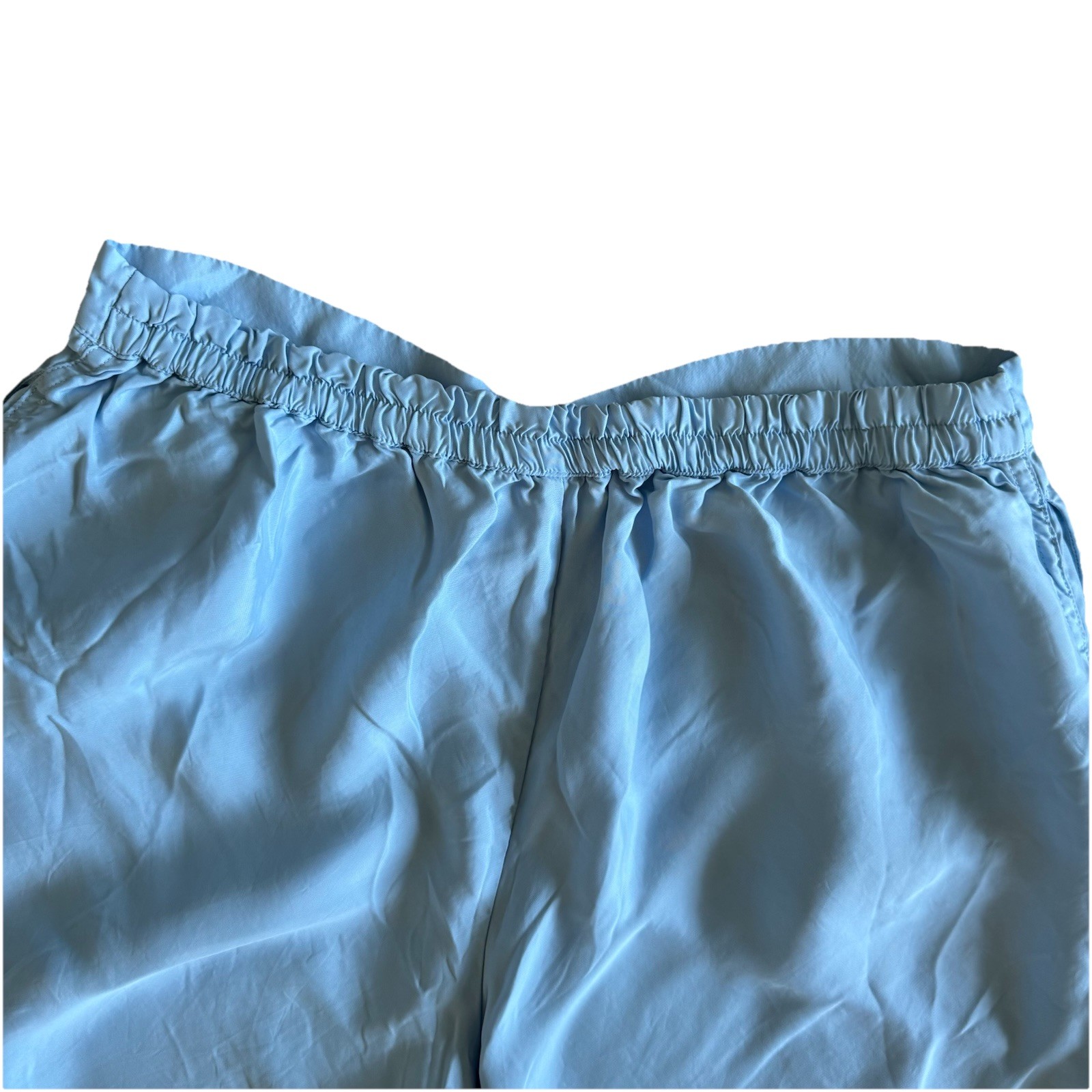 Athleta Calm Cool Wide Leg Lounge Pants Womens L Light Blue Comfort Elastic Wais