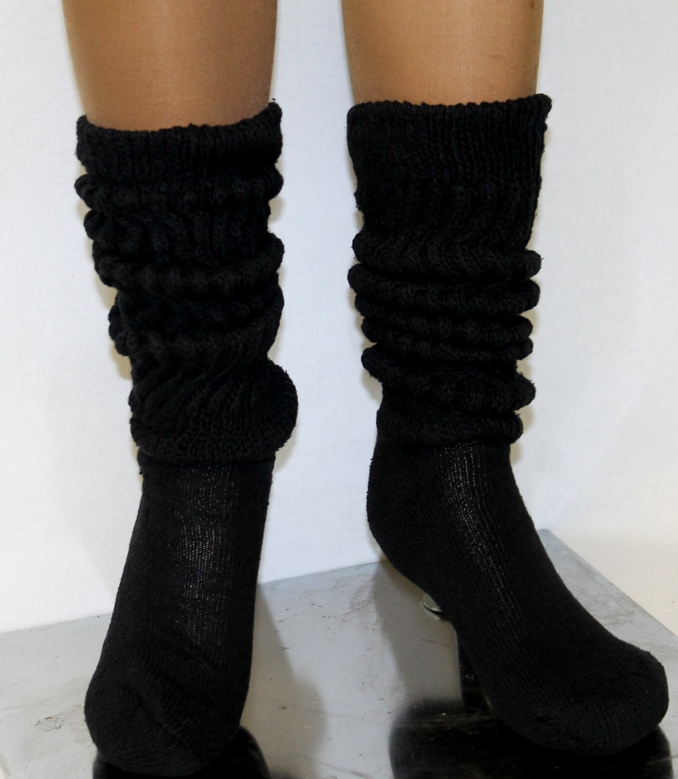 SLOUCH KNEE SOCKS Hooters Uniform Run Hike Walk Yoga Lg Warm Soccer Gym Made USA