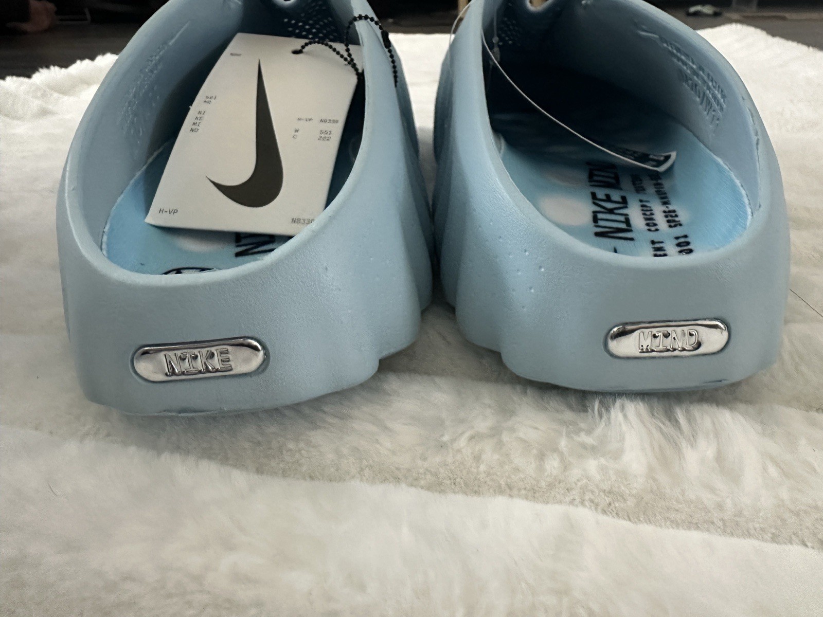 Nike Mind 001 Men’s Blue Slide Sandals Rubber Upper Cushioned Comfort US 10