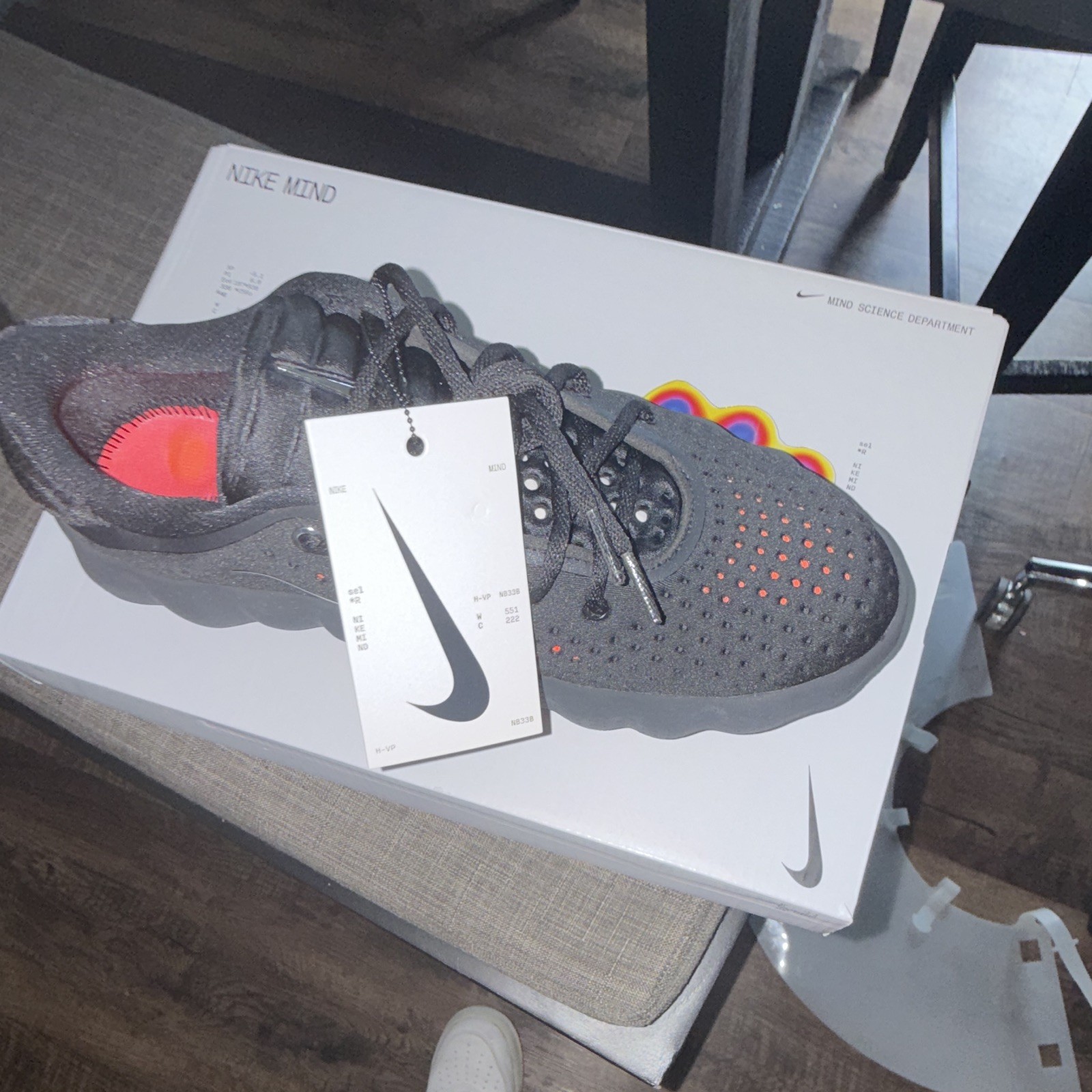 Nike Mind 002 ‘Black Hyper Crimson’ Black/Gray/Orange Men’s Low Top HQ4308-001