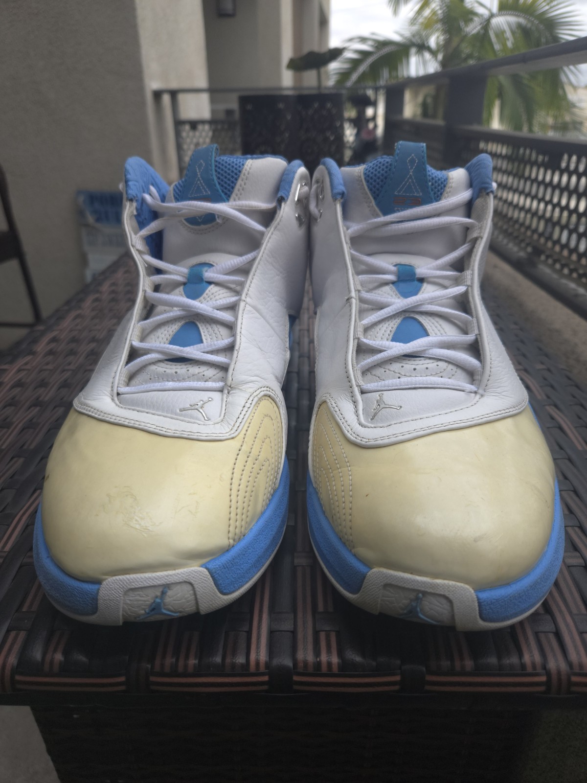 Nike Air Jordan Dentro White University Blue Size 12 325522-108 Rare Vintage