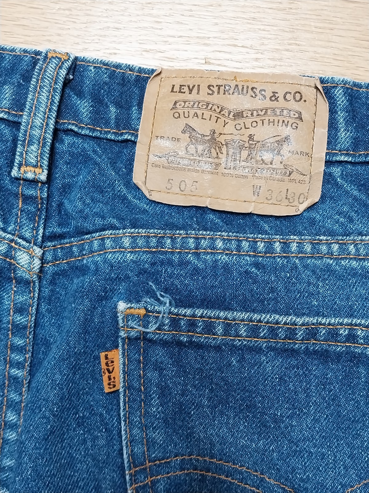 Vintage Levi’s 505 ORANGE TAB Jeans Men’s Sz 36×30 Straight Blue 80s See Pics