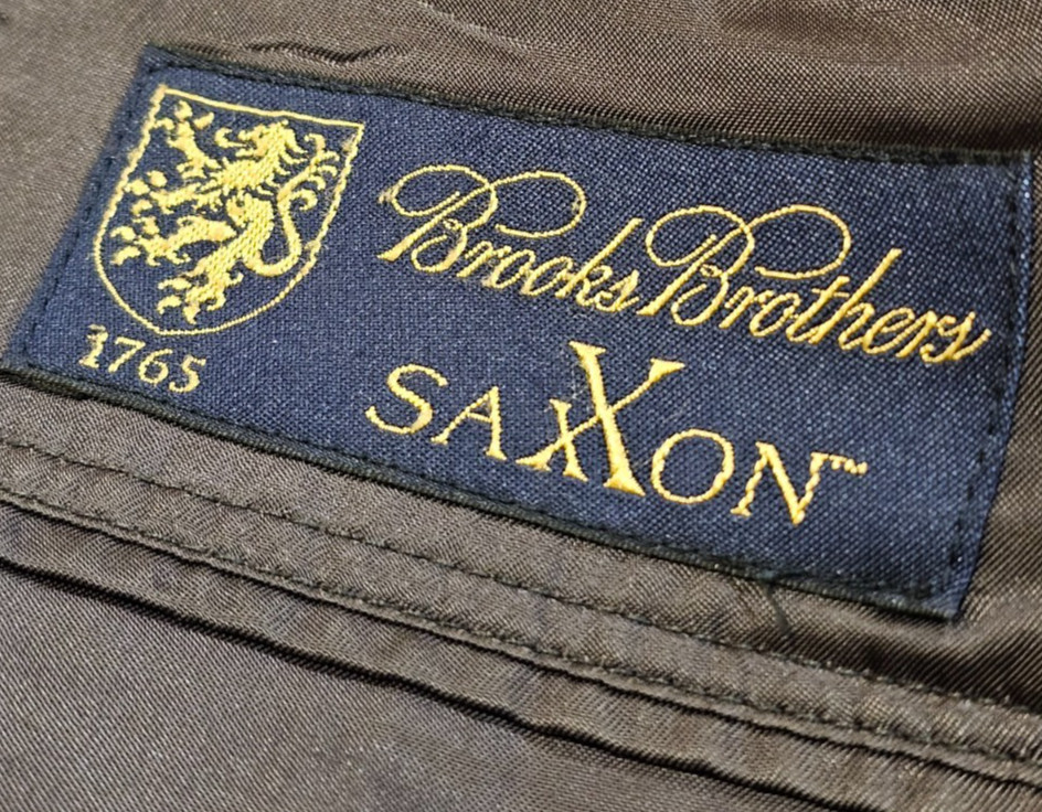 Brooks Brothers SaxXon Madison 100% Wool Gray Striped Blazer Jacket 40S