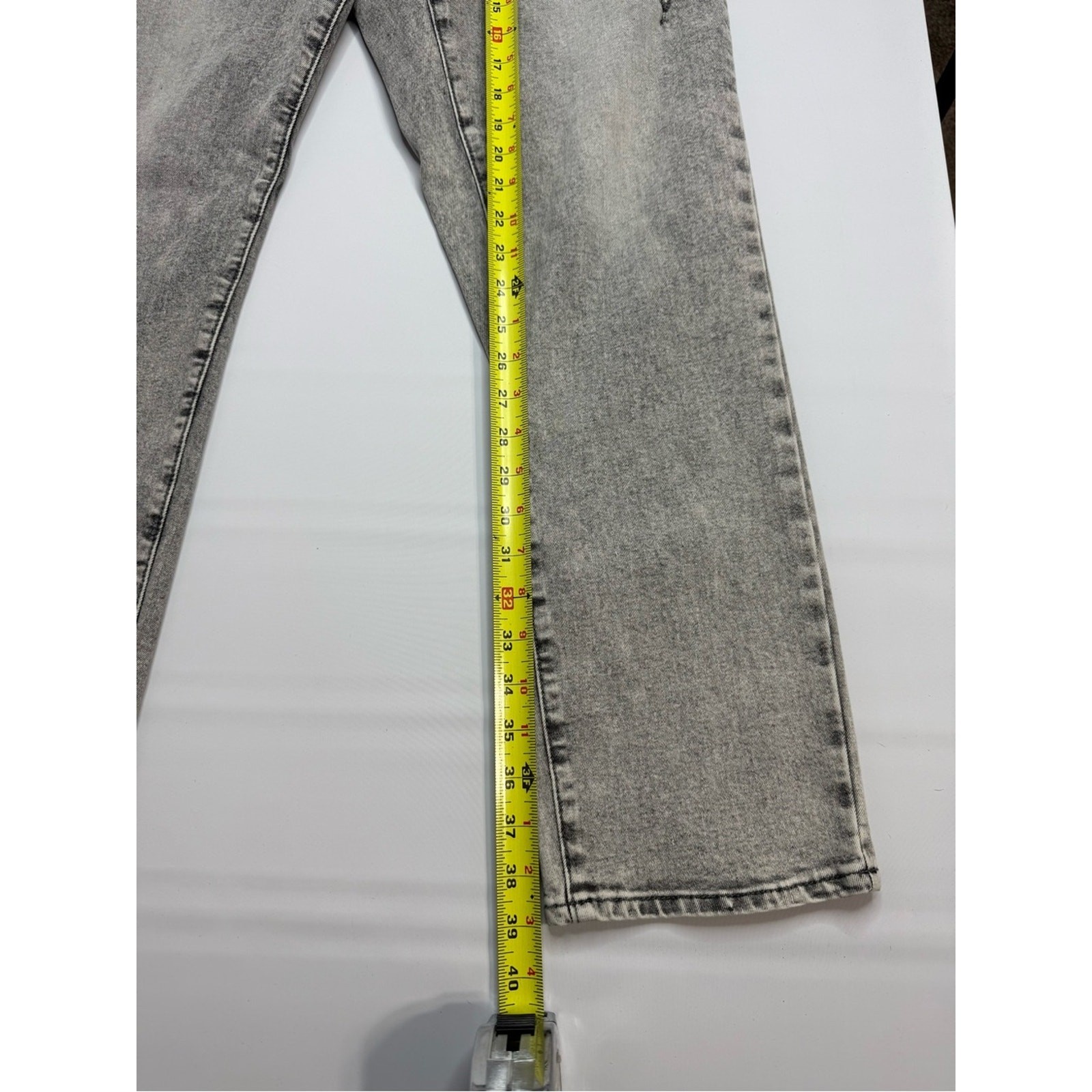 MBX Denim Men’s Distressed Grey Acid Wash Jeans 36×30 Streetwear Y2K