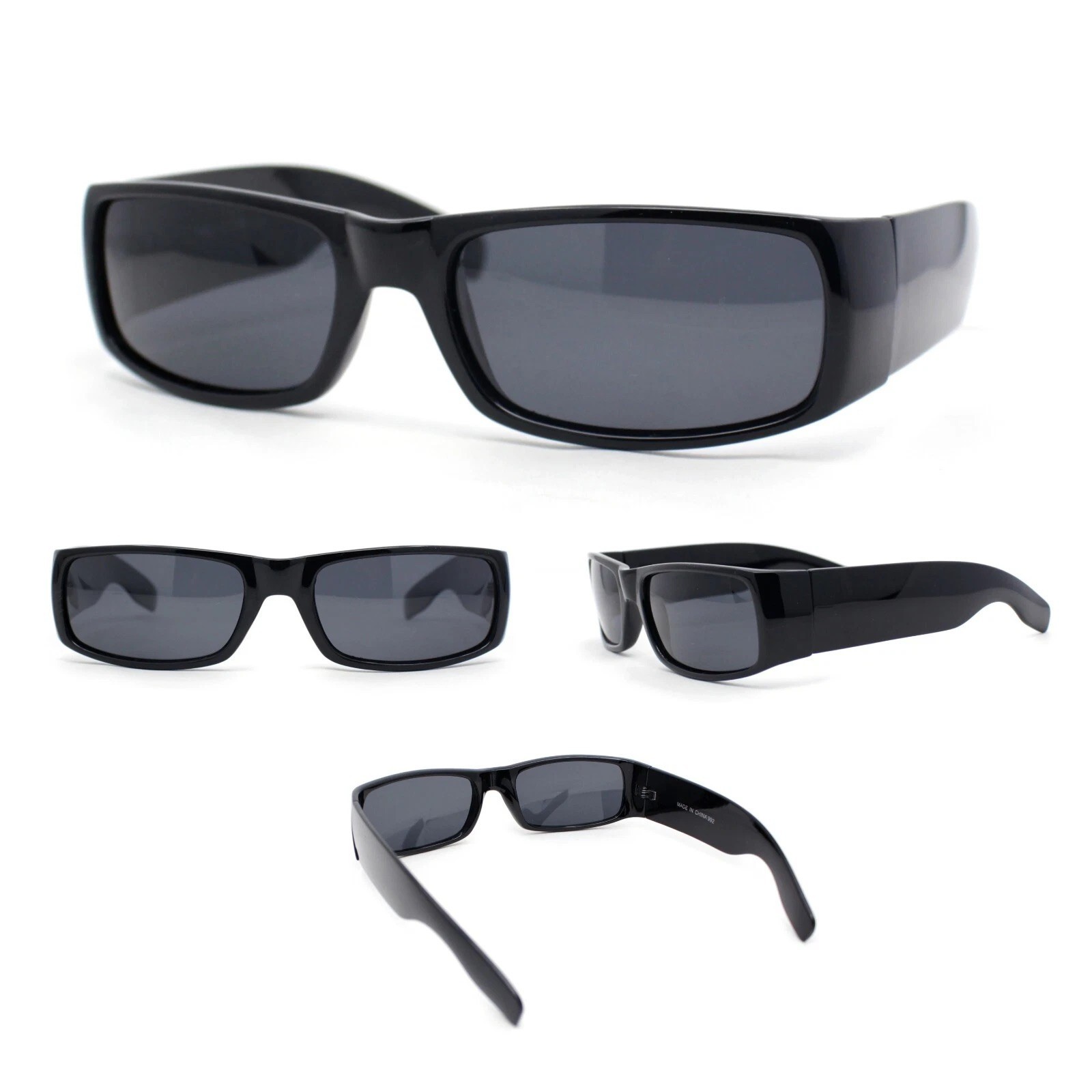 Men Super Dark Lens Privacy Migraine Headache Colo Gangster Hip Hop Sunglasses