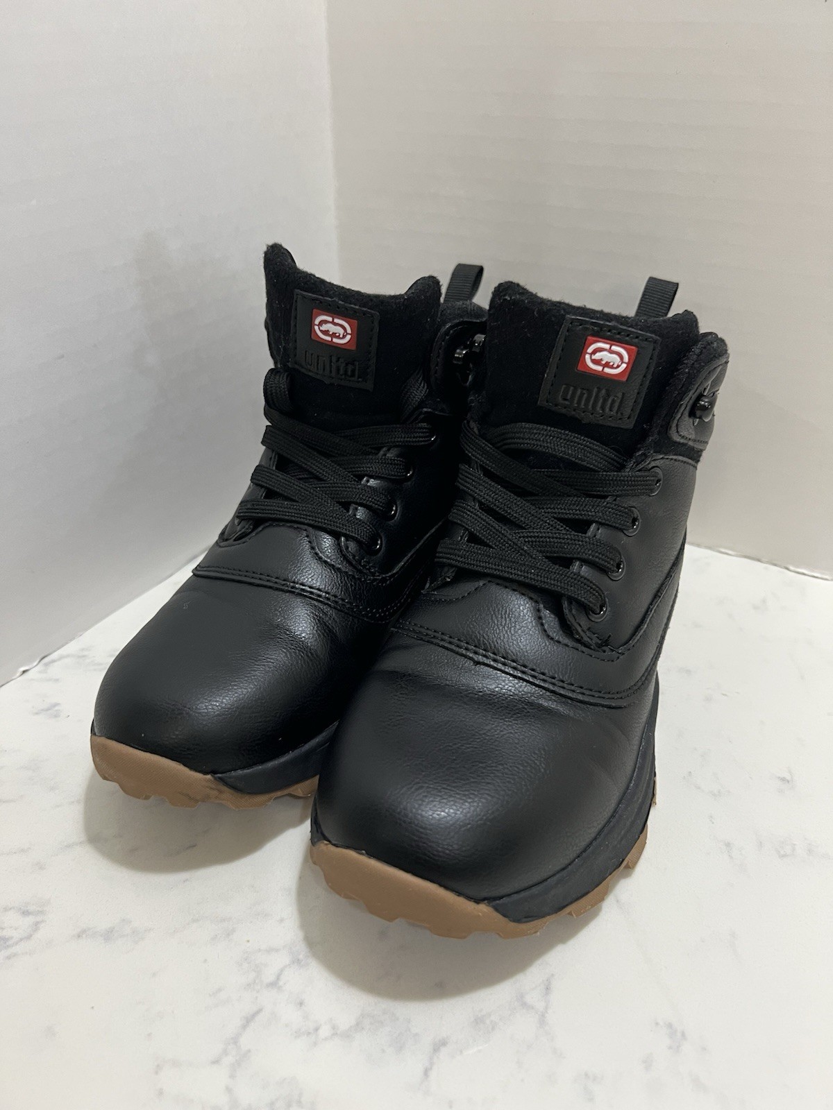 Unltd. Boy Boots Size 2. Color Is Black/brown Boots. Rubber