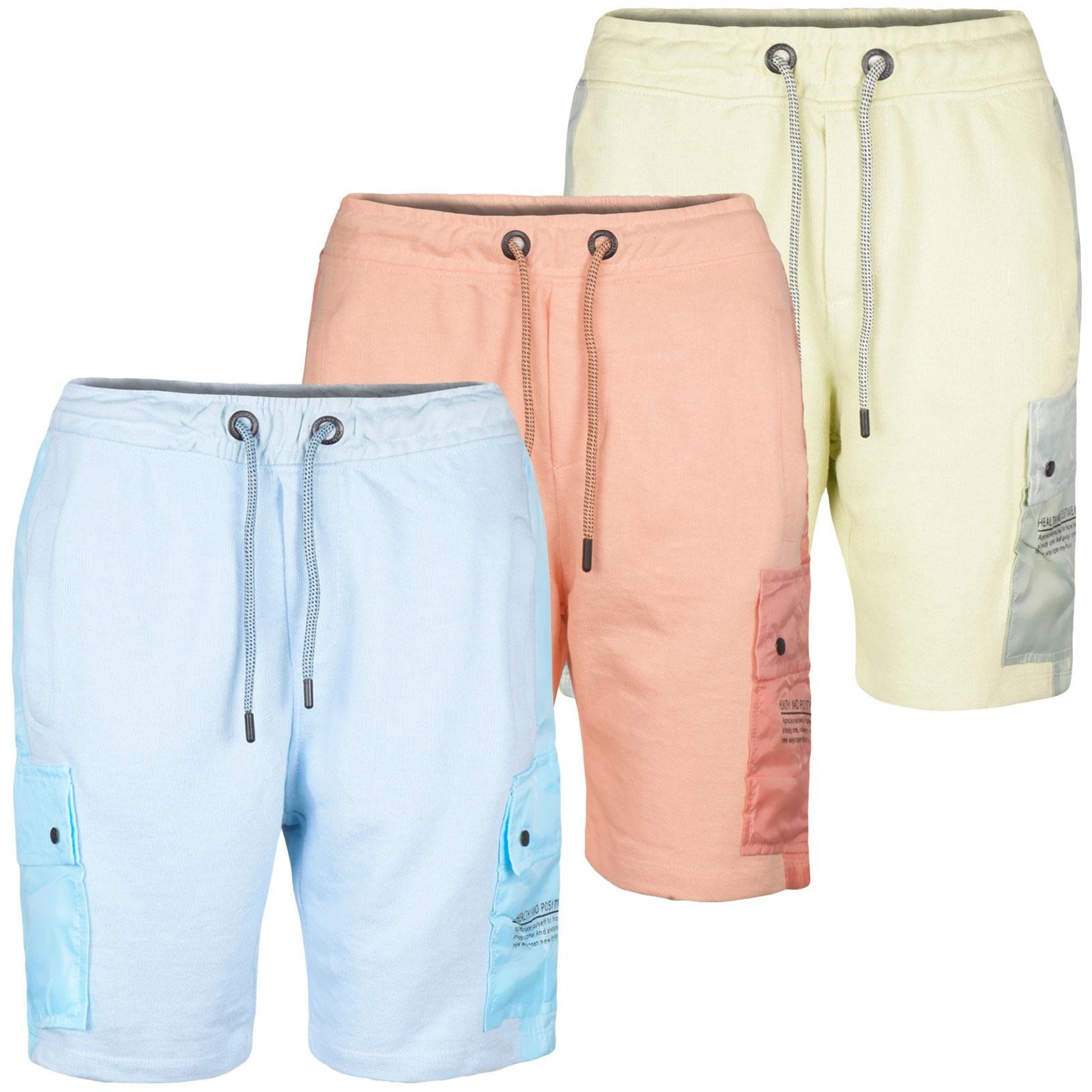 Mens Cargo Shorts Summer Casual Elastic Waist Combat Beach Draw String Pockets