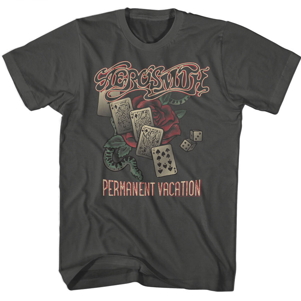 Aerosmith T-Shirt Men’s Permanent World Tour Steven Tyler Smoke Cotton SM – 2XL