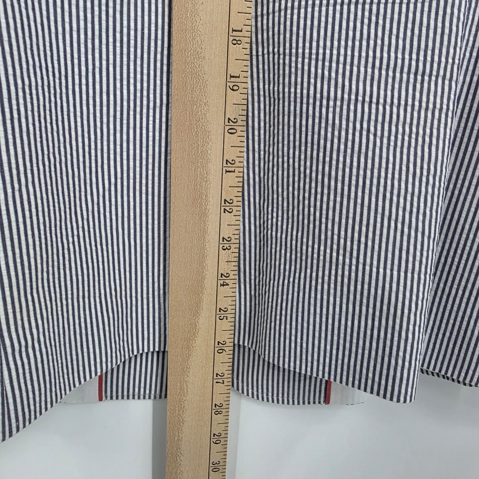 Banana Republic Seersucker Blazer Jacket Womens 12 Striped Coastal Preppy Cotton