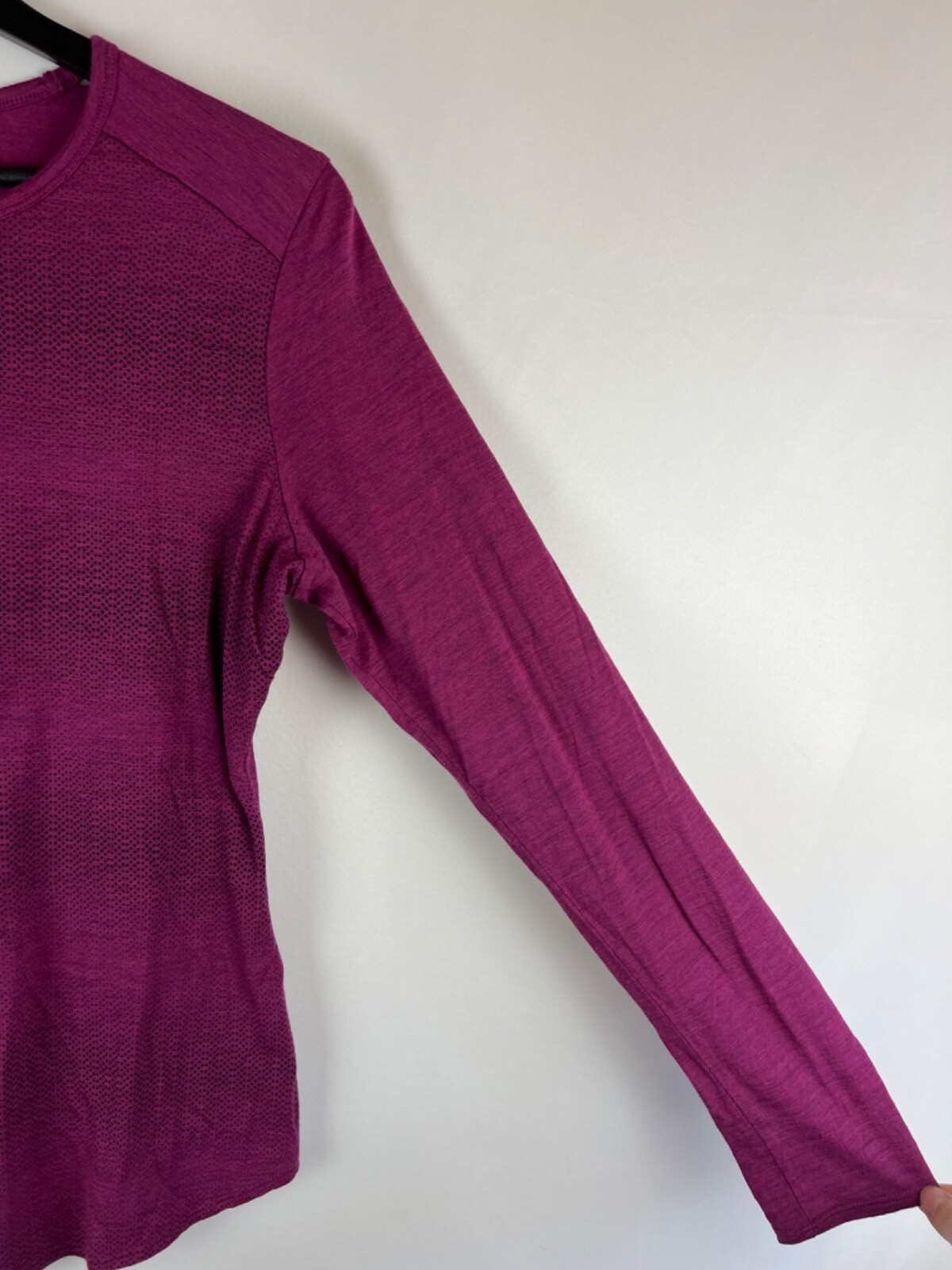 Seg’Ments Women’s Ombre Purple L/S Crew Neck 100% Merino Wool Pullover Small S