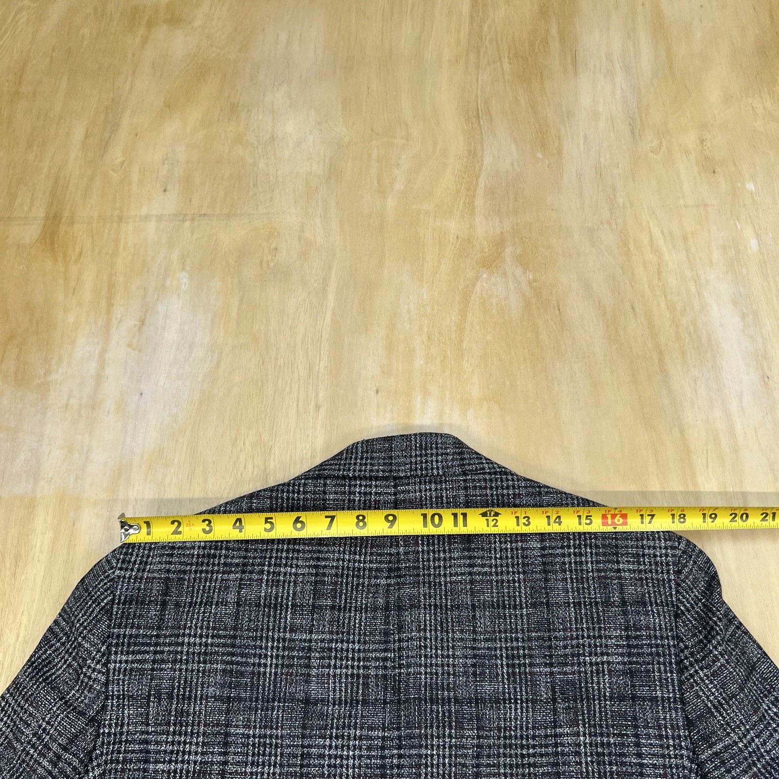 Joseph Abboud Soft Knit Blazer Jacket Mens 40R Wool Blend Charcoal/Maroon/Black